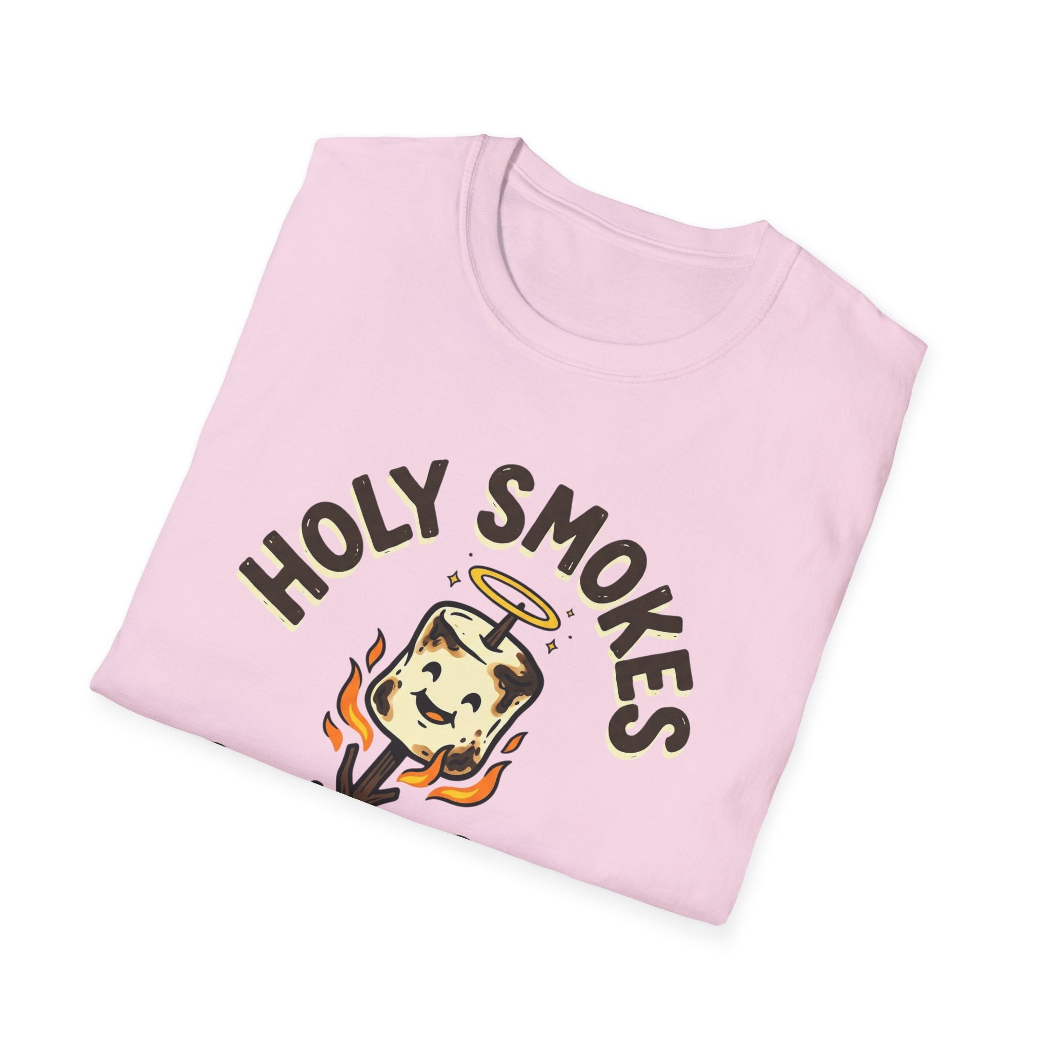 Holy Smokes T-Shirt — "God is Good, even when I burn the s'mores." Campfire Christian Tee