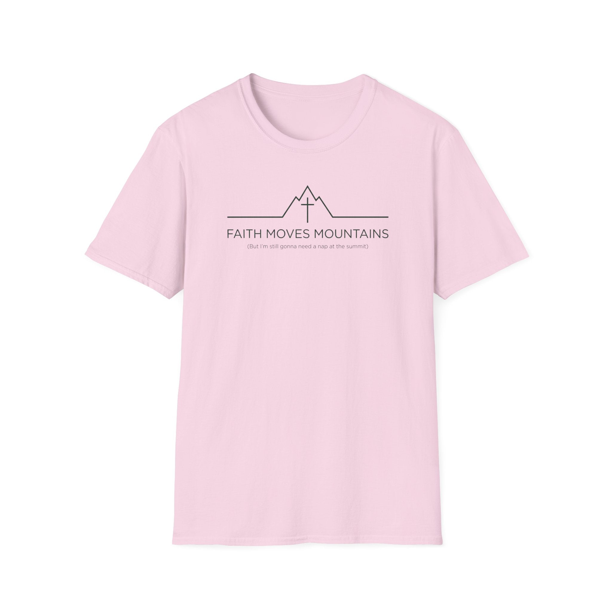 Faith Moves Mountains Outdoor Hiking Camping Fun T-Shirt Designed For The Faithful