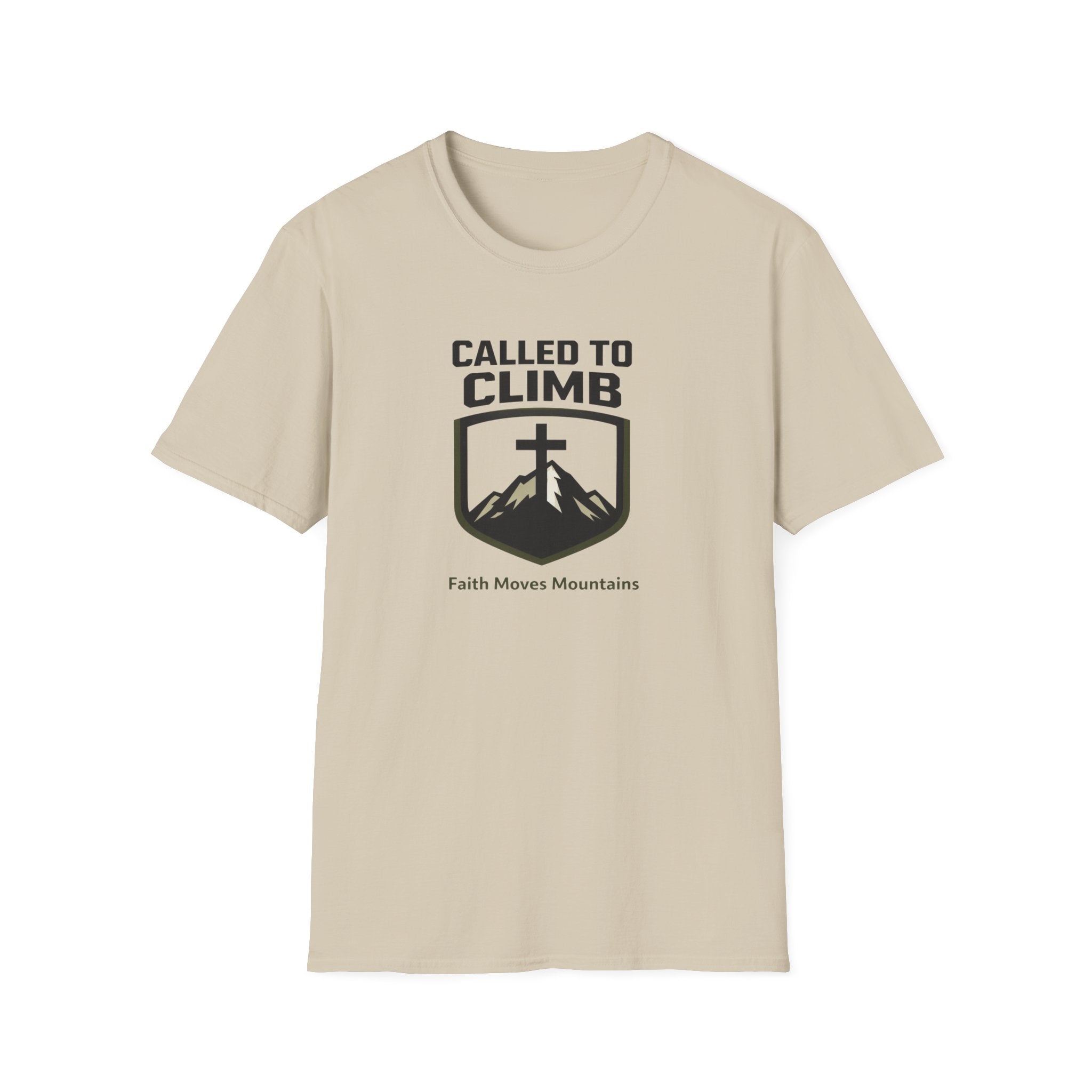 Called To Climb Faith Moves Mountains Hiking Camping T-Shirt Designed For The Faithful