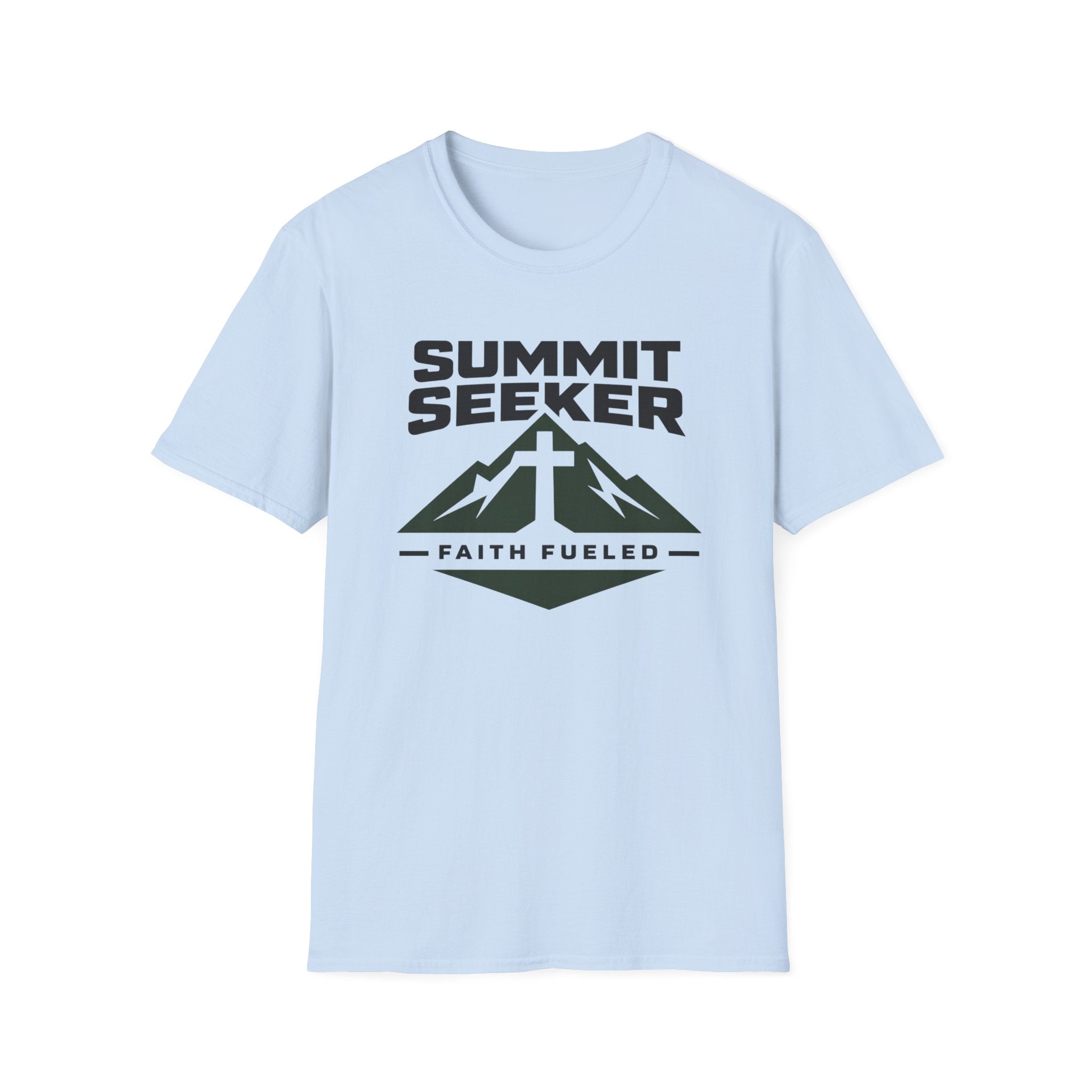 Summit Seeker Faith Fueled Outdoor Camping Hiking T-Shirt Designed For The Faithful