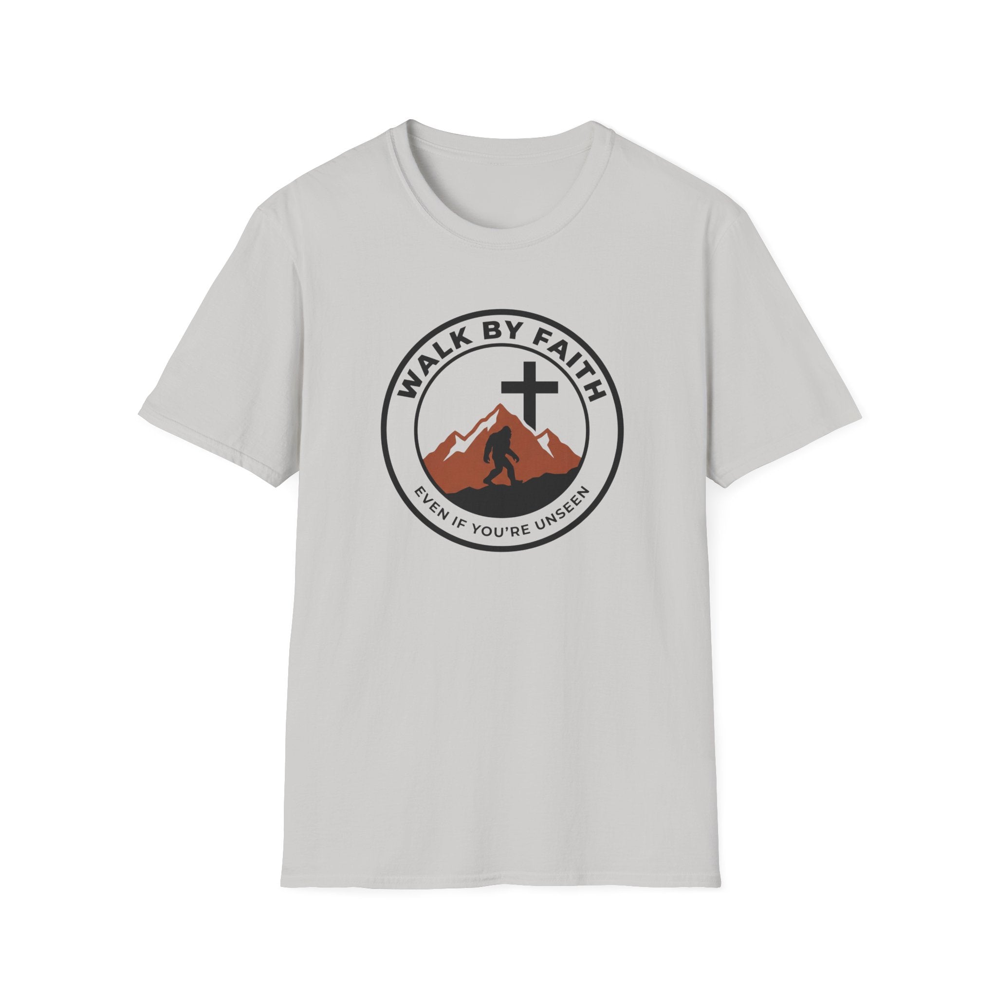 Walk By Faith Even If You're Unsee Bigfoot Outdoor Hiking Camping T-Shirt Designed For The Faithful