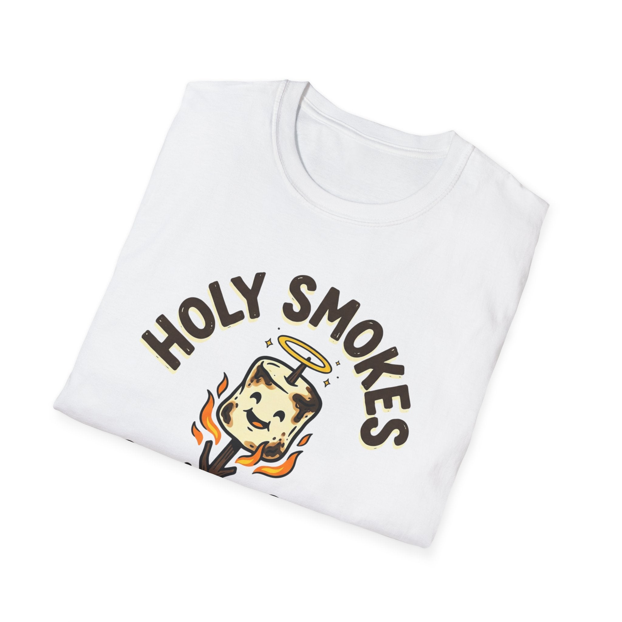 Holy Smokes T-Shirt — "God is Good, even when I burn the s'mores." Campfire Christian Tee