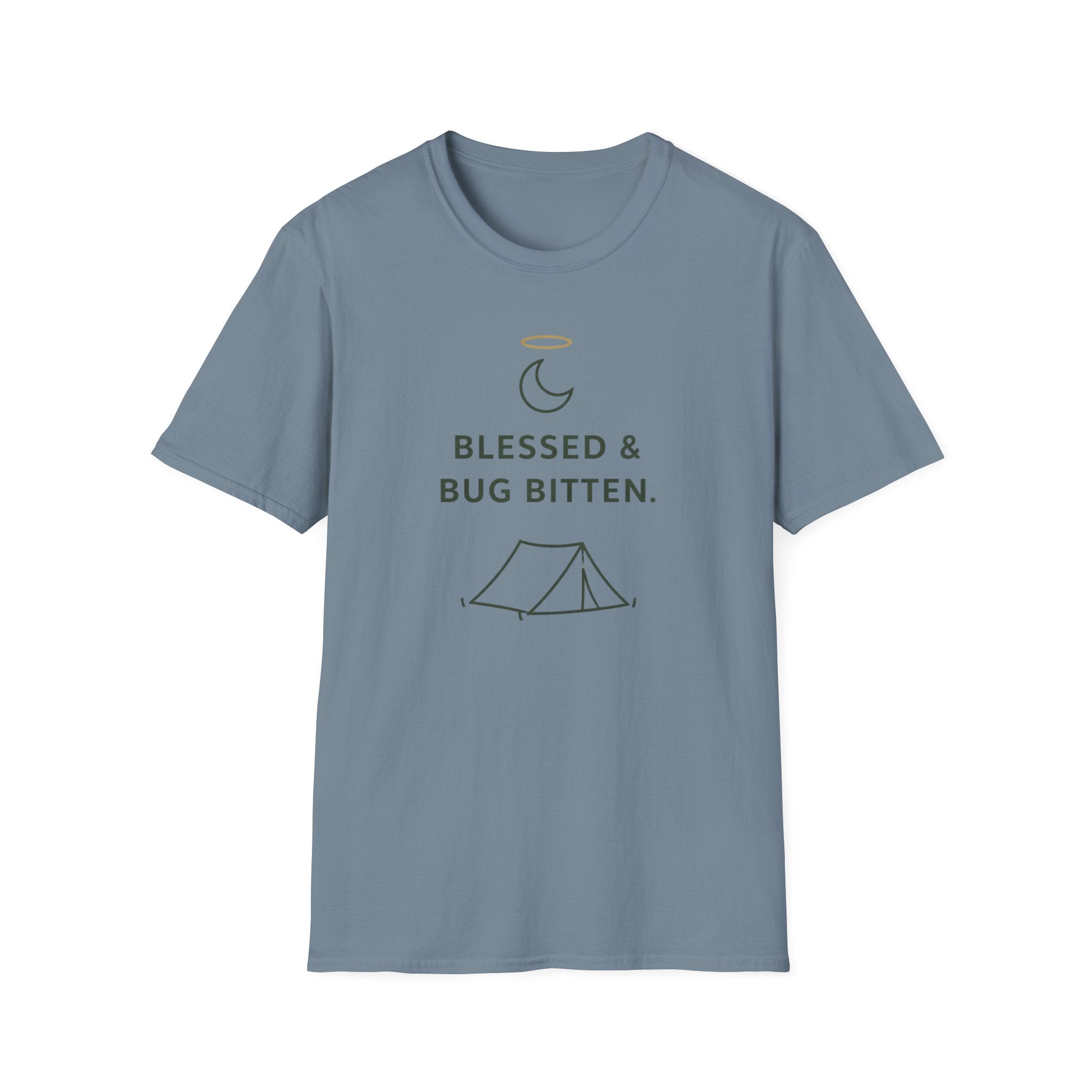 Blessed And Bug Bitten Outdoor Camping Hiking T-Shirt Designed For The Faithful