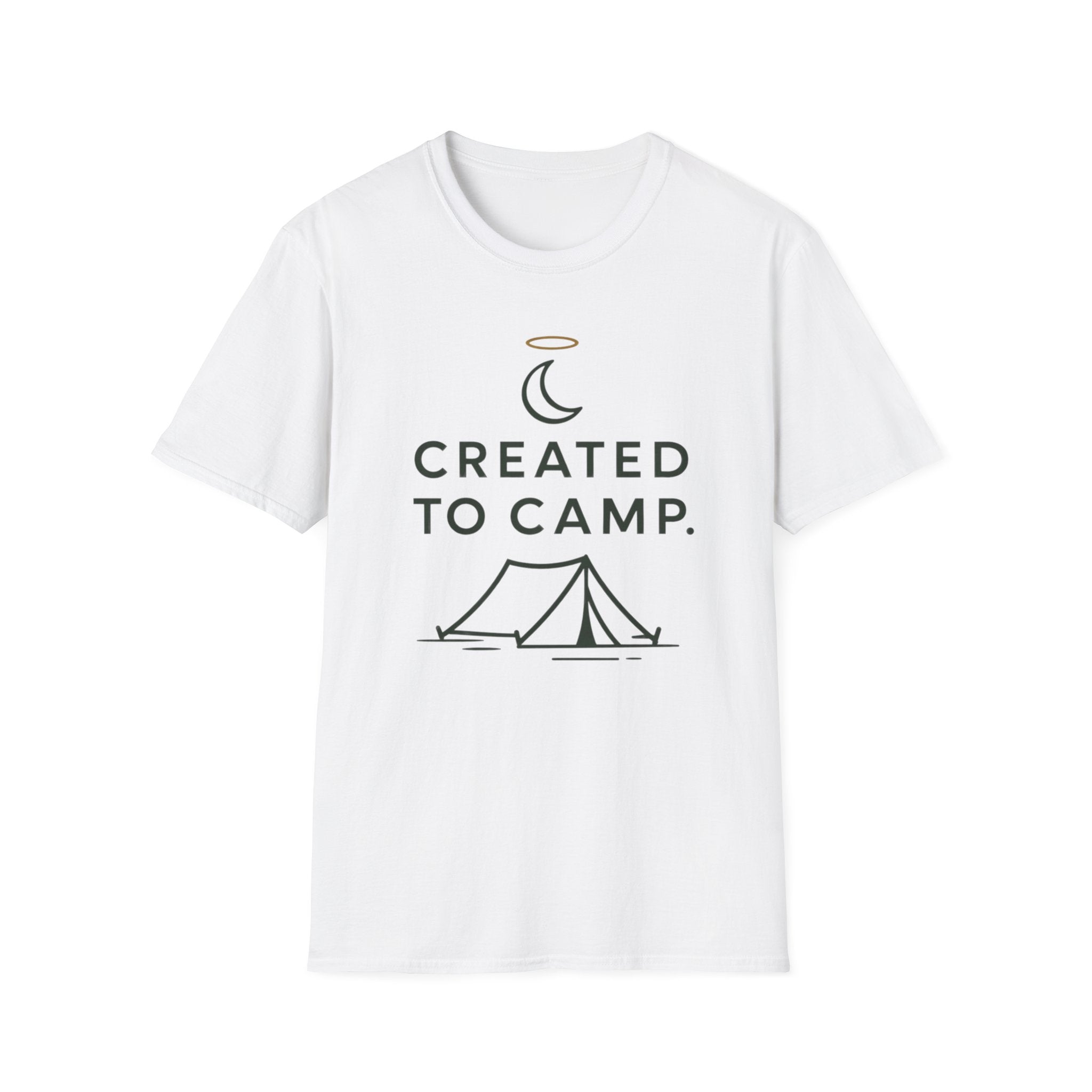 Created to Camp T-Shirt — Minimalist Camping Graphic Tee