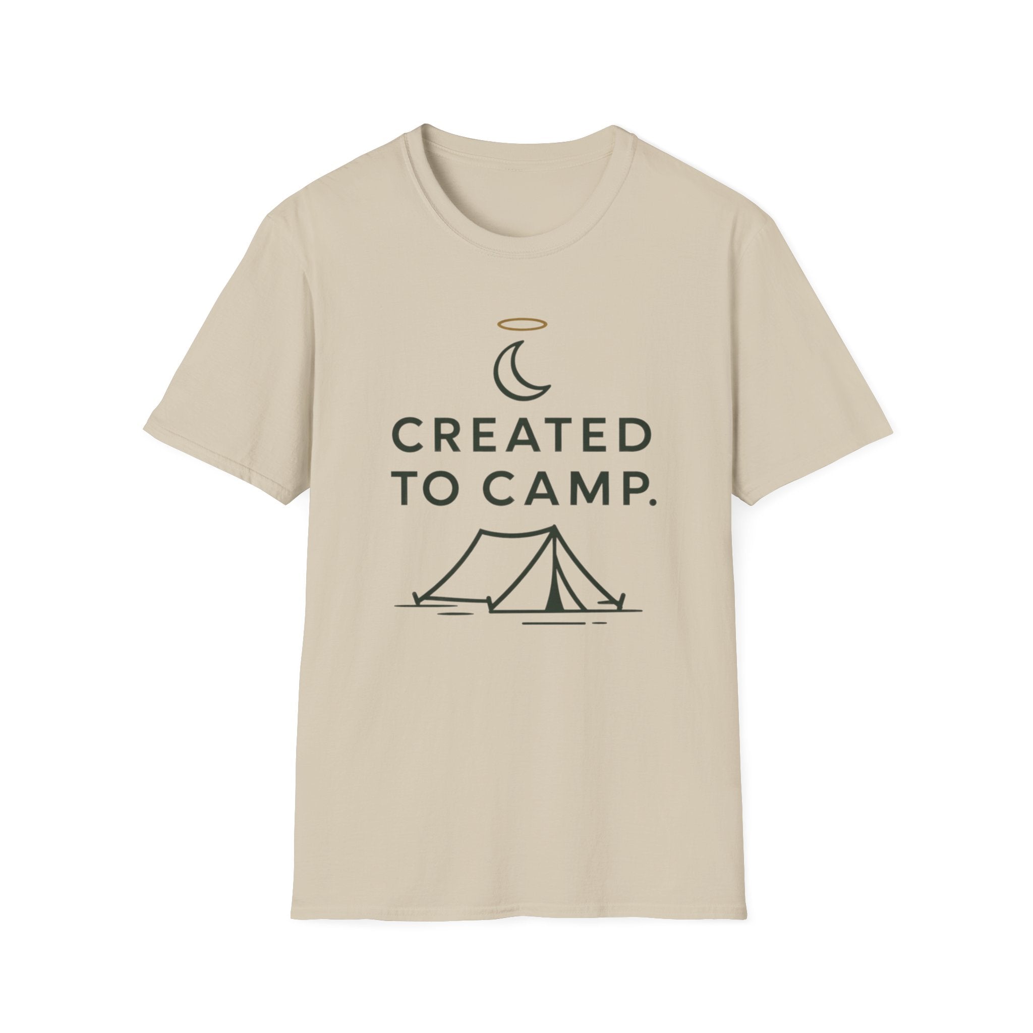 Created to Camp T-Shirt — Minimalist Camping Graphic Tee