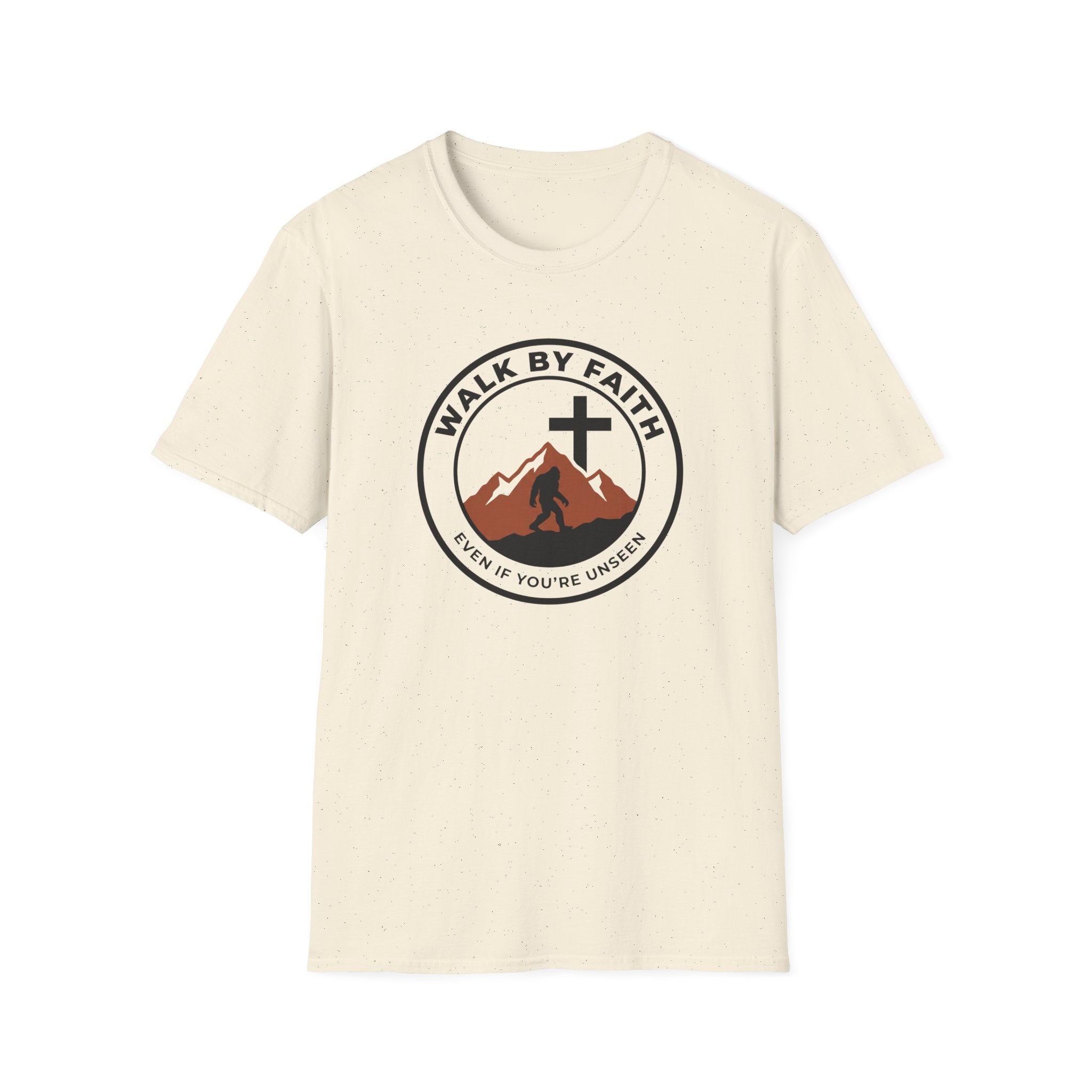 Walk By Faith Even If You're Unsee Bigfoot Outdoor Hiking Camping T-Shirt Designed For The Faithful