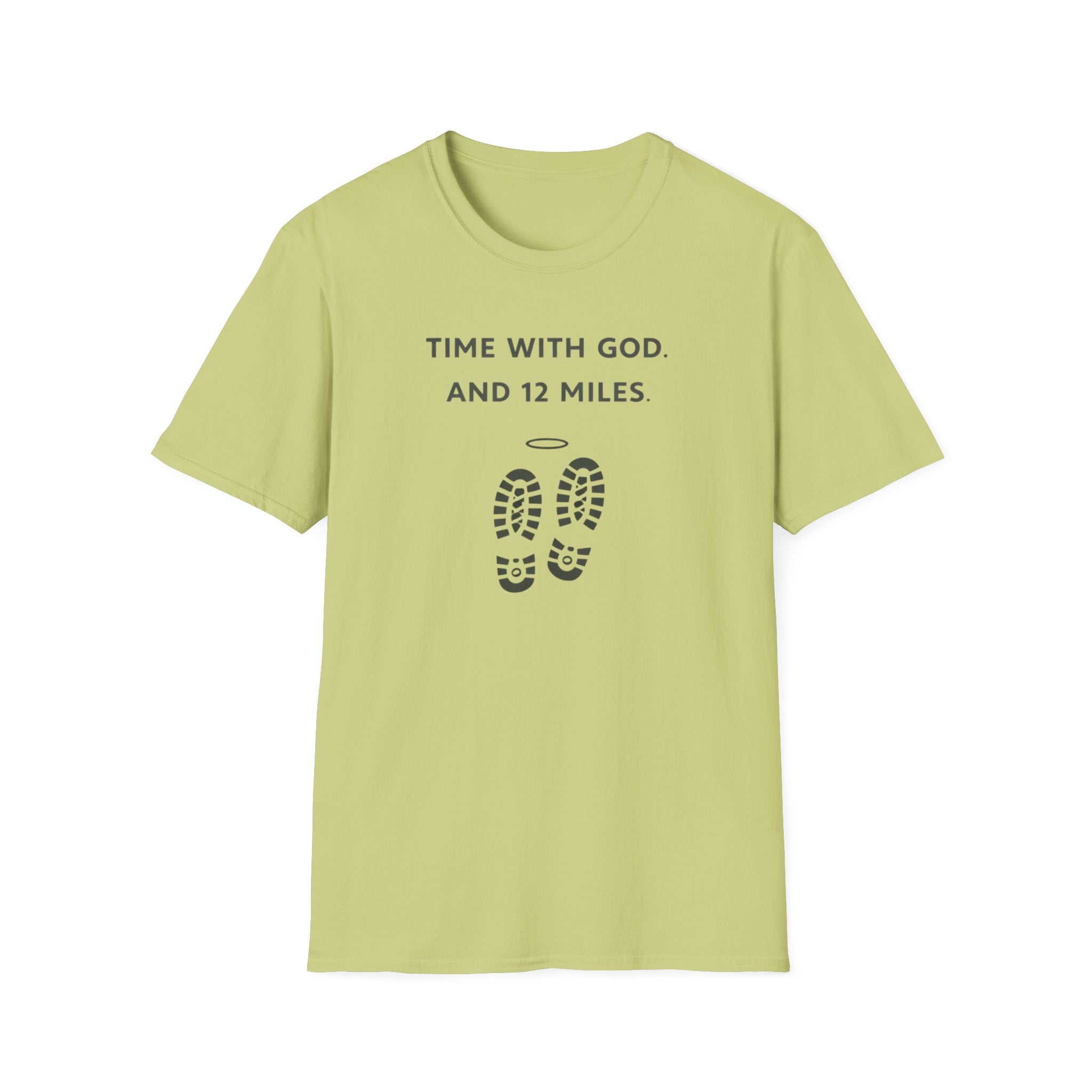 Time With God and 12 Miles Outdoor Hiking Camping T-Shirt Designed For The Faithful