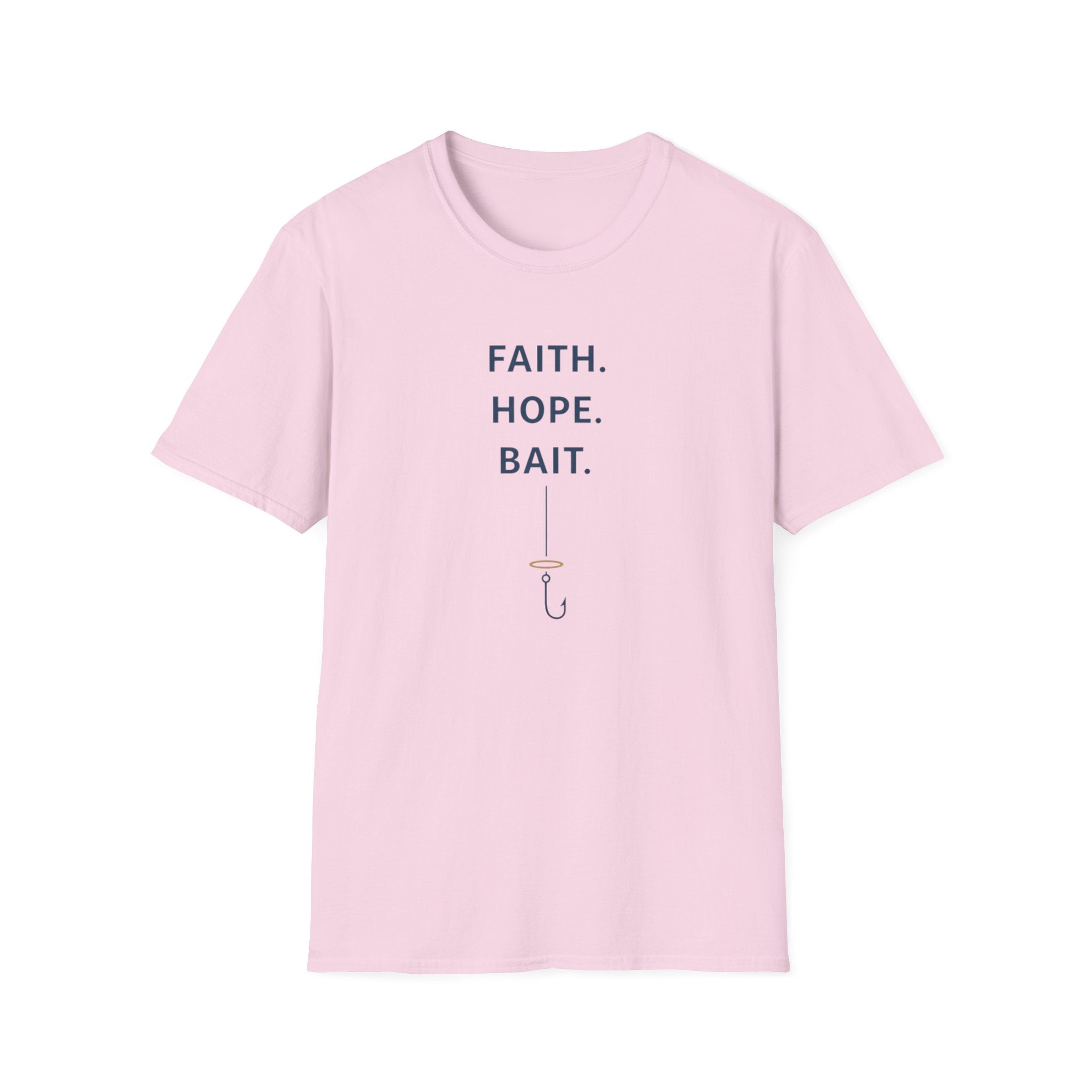 Faith. Hope. Bait Outdoor Fishing Camping Fun T-Shirt Designed For The Faithful