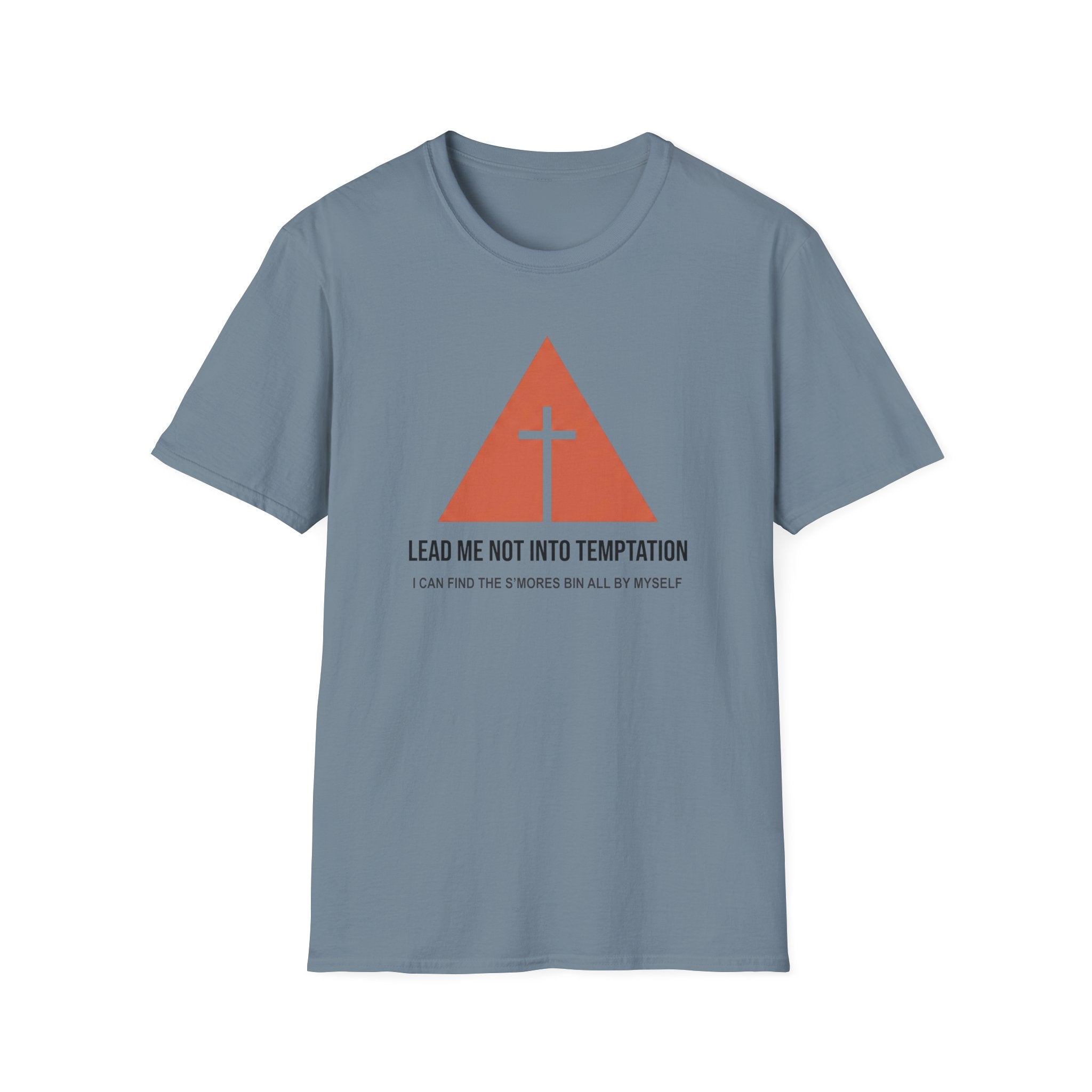 Lead Me Not Into Temptation Funny Outdoor Hiking Camping T-Shirt Designed For The Faithful
