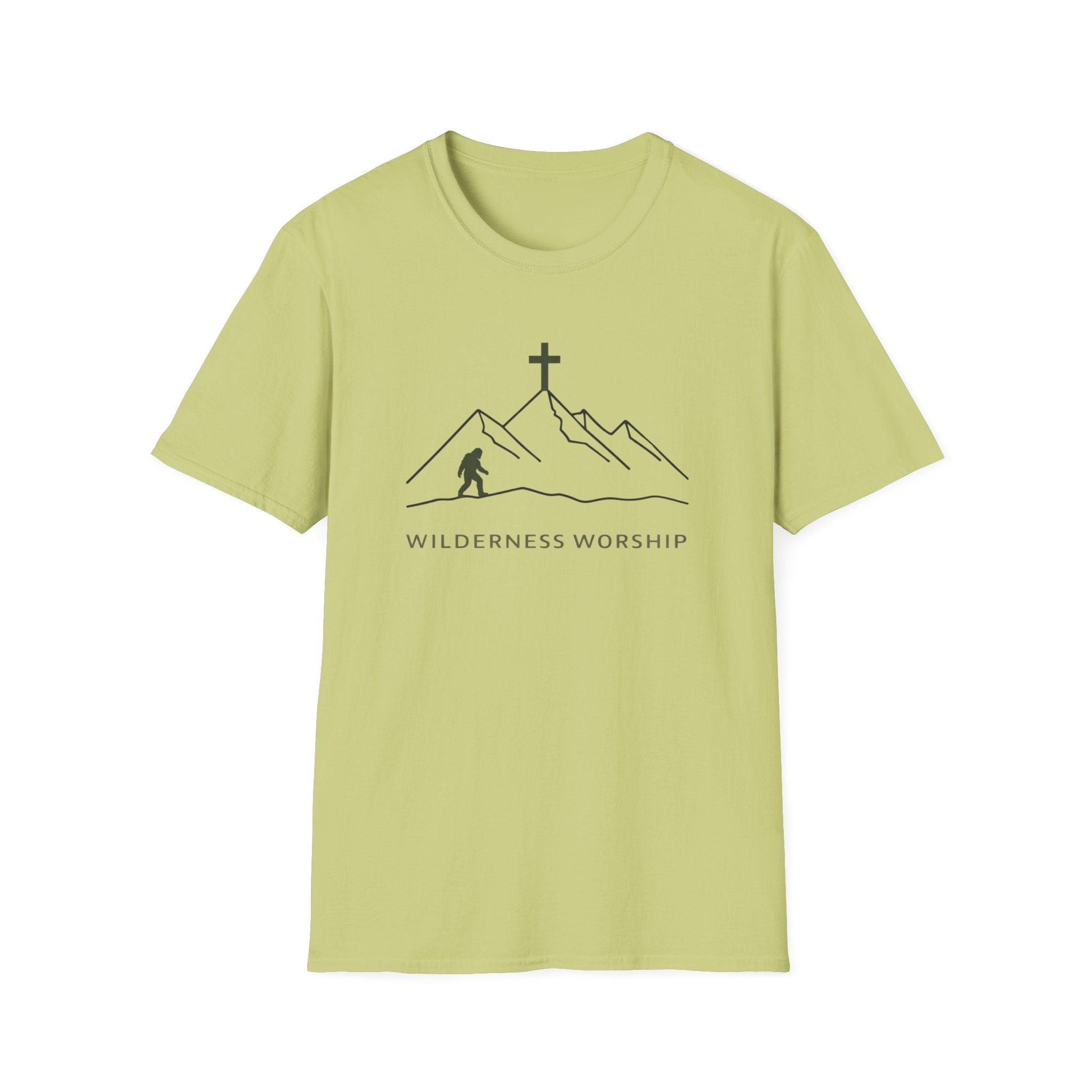 Wilderness Worship Bigfoot Outdoor Hiking Camping Fun T-Shirt Designed For The Faithful