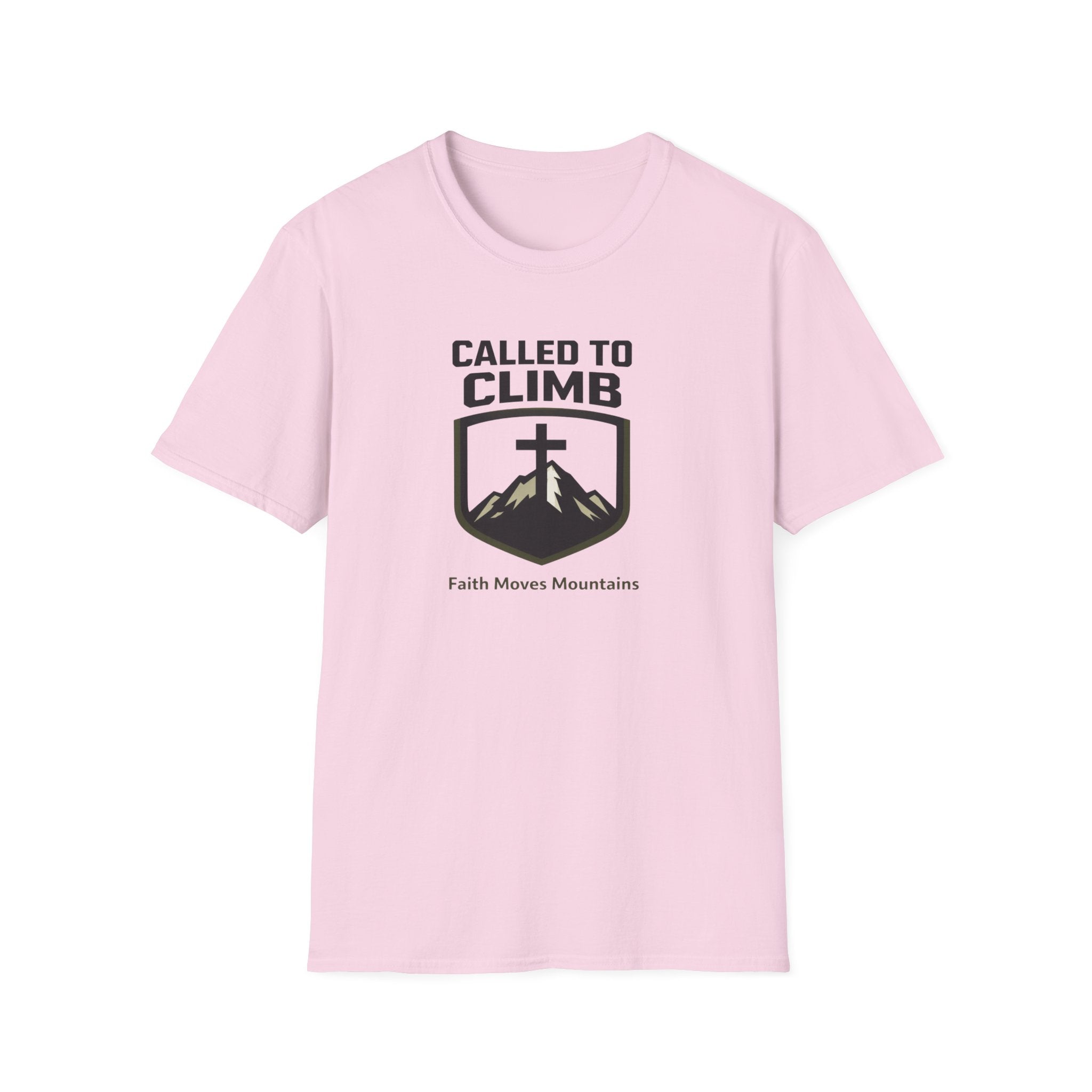 Called To Climb Faith Moves Mountains Hiking Camping T-Shirt Designed For The Faithful