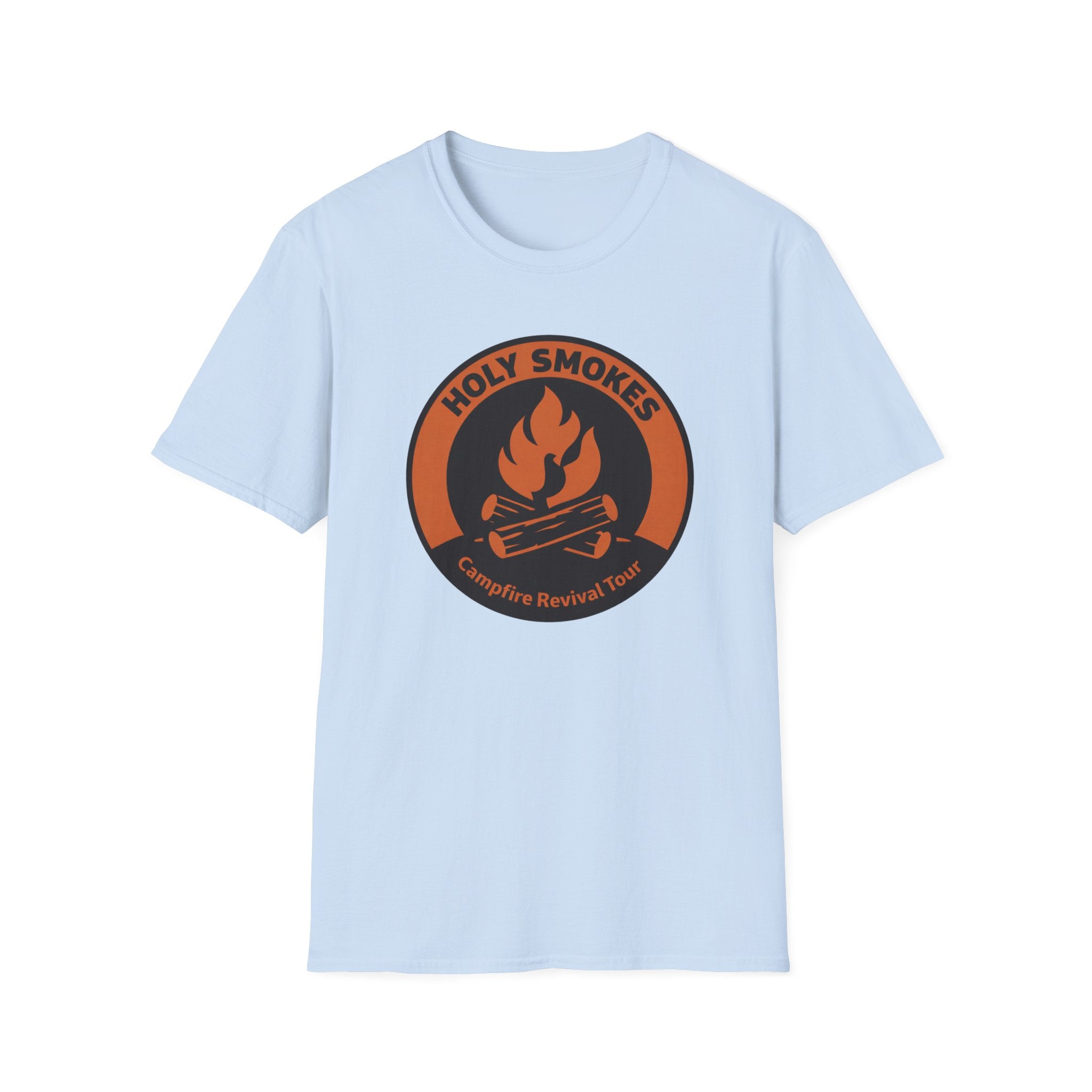 Holy Smokes Campfire Revival Tour Outdoor Camping Hiking T-Shirt Designed For The Faithful