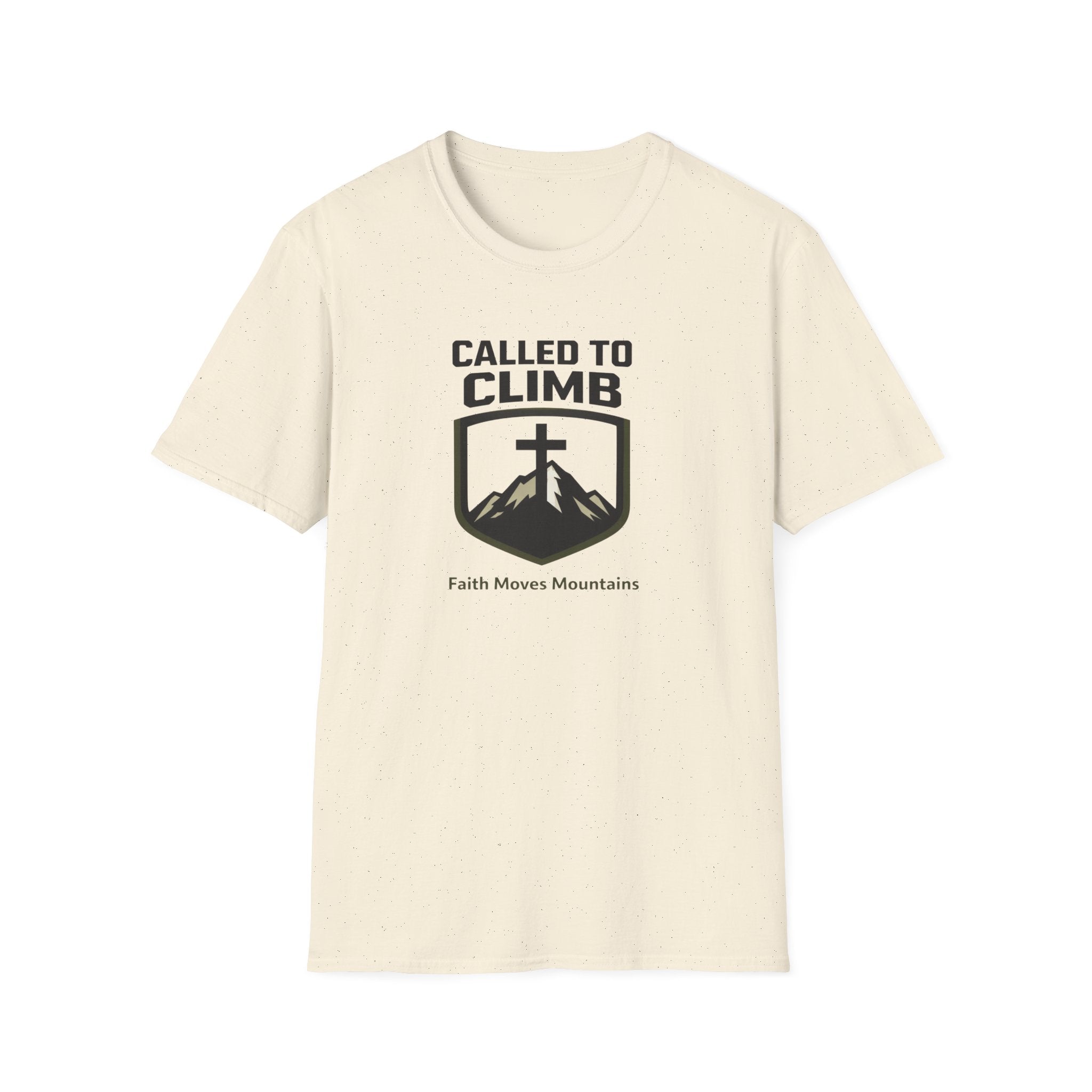 Called To Climb Faith Moves Mountains Hiking Camping T-Shirt Designed For The Faithful