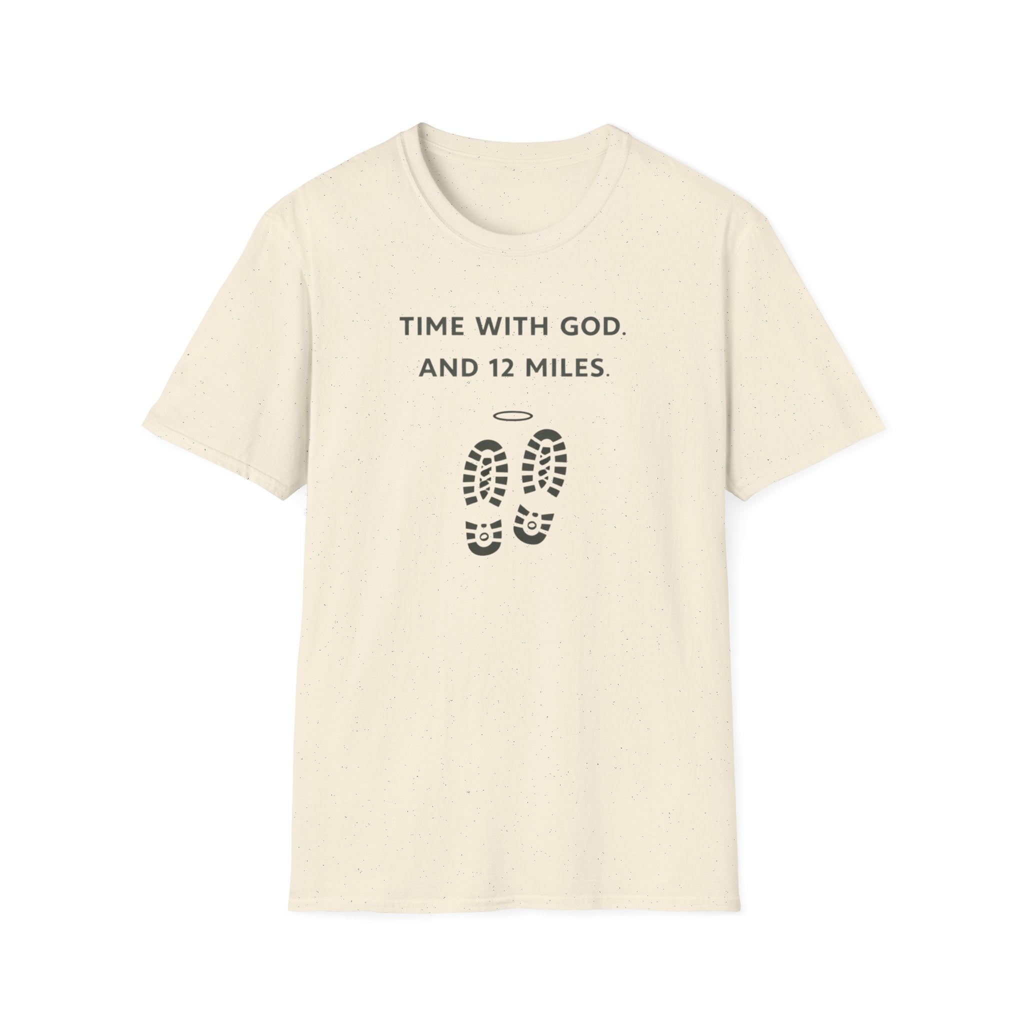 Time With God and 12 Miles Outdoor Hiking Camping T-Shirt Designed For The Faithful