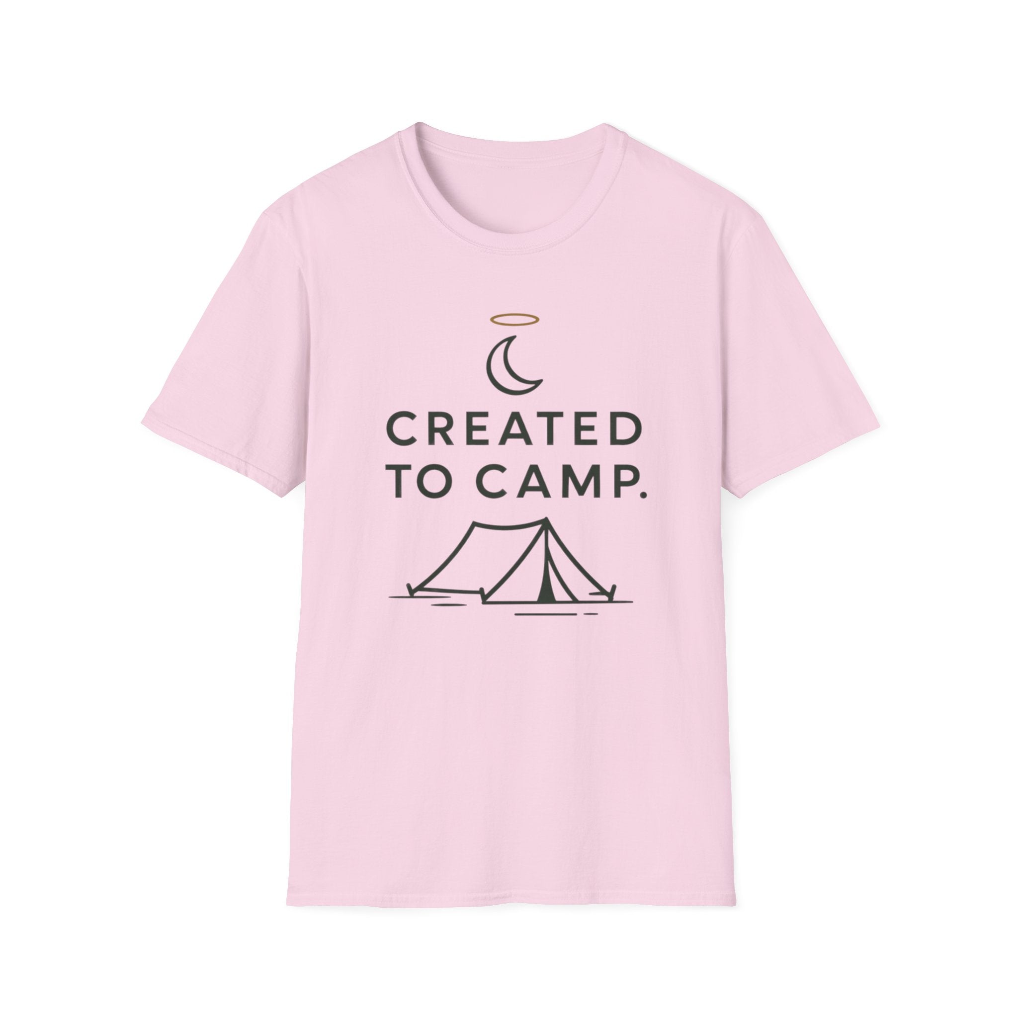 Created to Camp T-Shirt — Minimalist Camping Graphic Tee