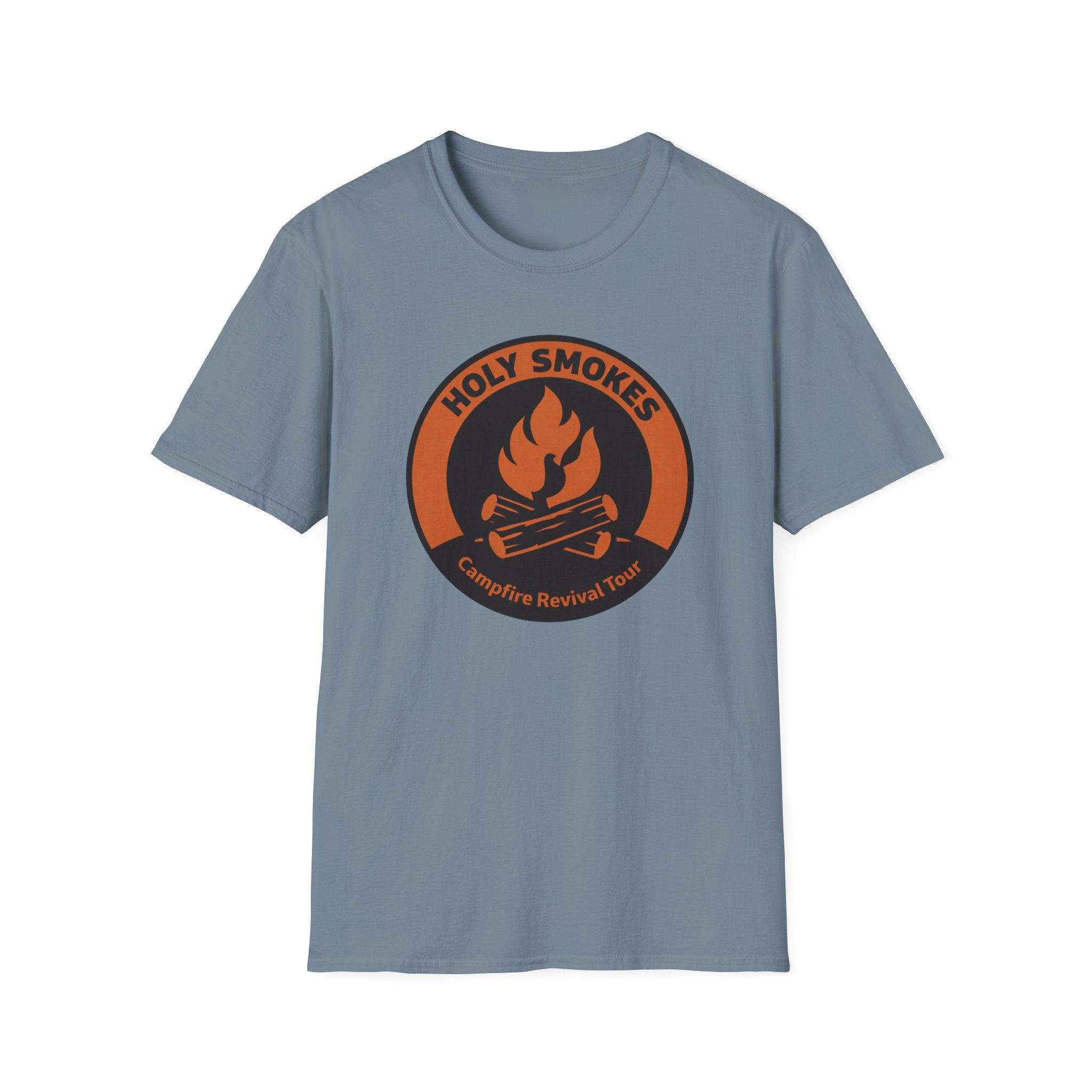 Holy Smokes Campfire Revival Tour Outdoor Camping Hiking T-Shirt Designed For The Faithful