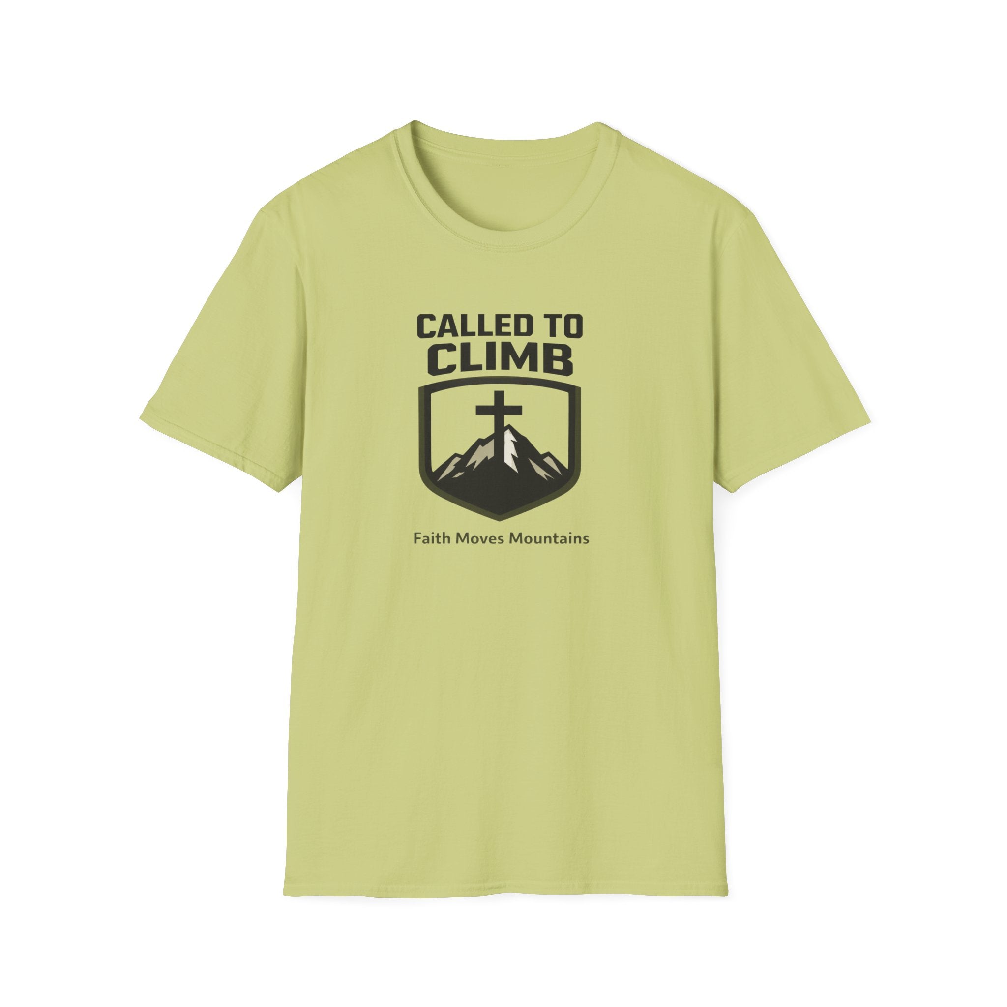 Called To Climb Faith Moves Mountains Hiking Camping T-Shirt Designed For The Faithful
