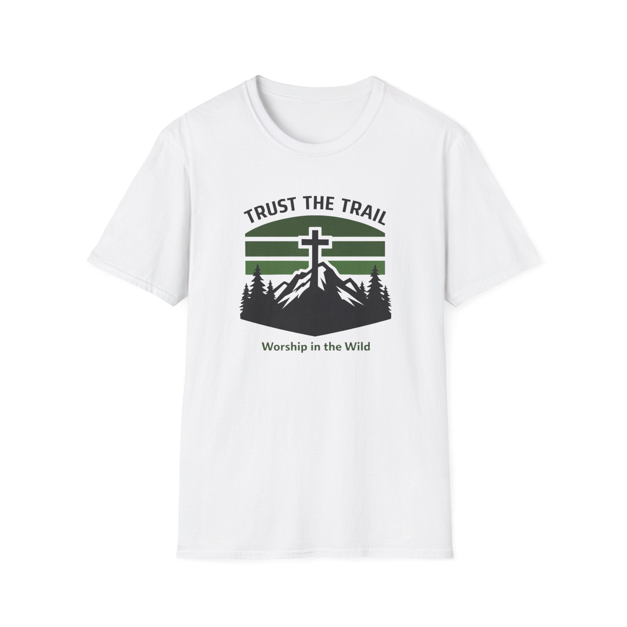 Trust The Trail Worship In The Wild Outdoor Camping Fishing T-Shirt Designed For The Faithful