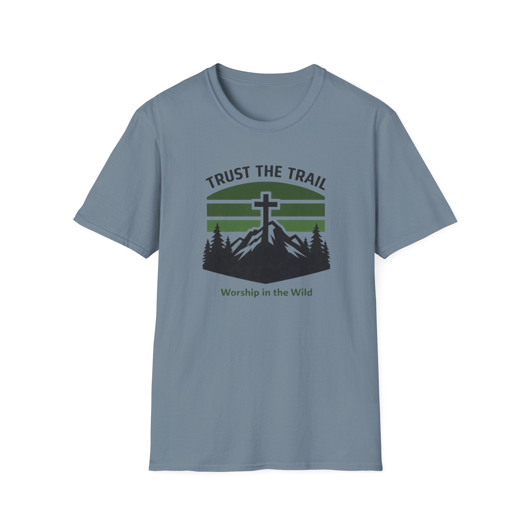 Trust The Trail Worship In The Wild Outdoor Camping Fishing T-Shirt Designed For The Faithful