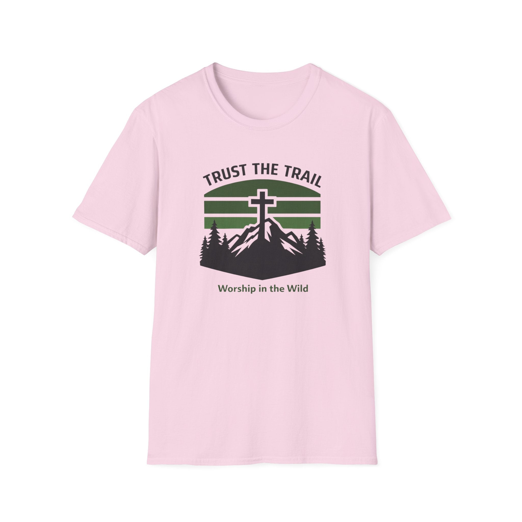Trust The Trail Worship In The Wild Outdoor Camping Fishing T-Shirt Designed For The Faithful