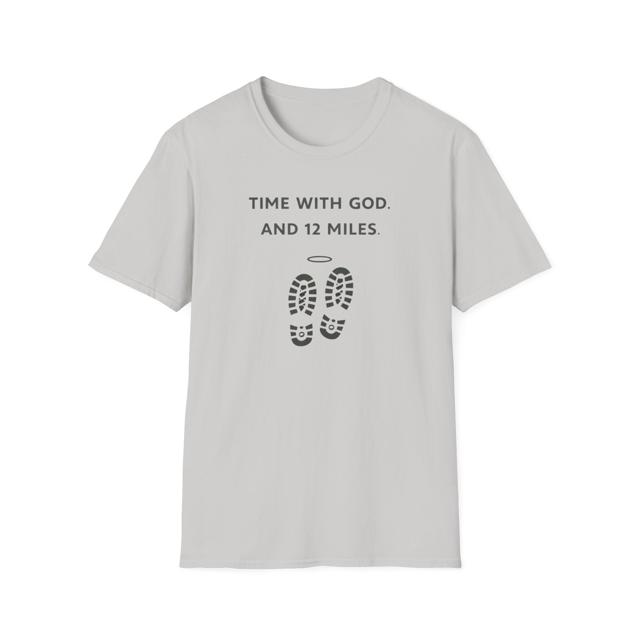 Time With God and 12 Miles Outdoor Hiking Camping T-Shirt Designed For The Faithful