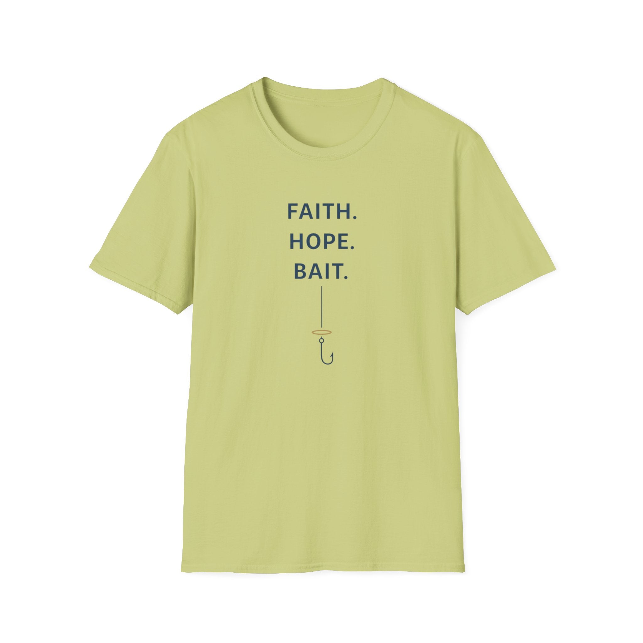 Faith. Hope. Bait Outdoor Fishing Camping Fun T-Shirt Designed For The Faithful