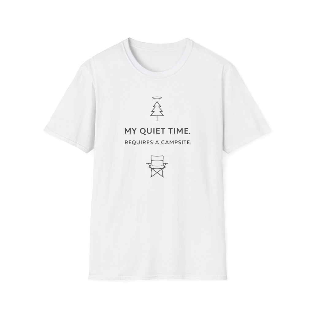 My Quiet Time. Requires A Campsite Funny Outdoor Hiking Camping T-Shirt Designed For The Faithful