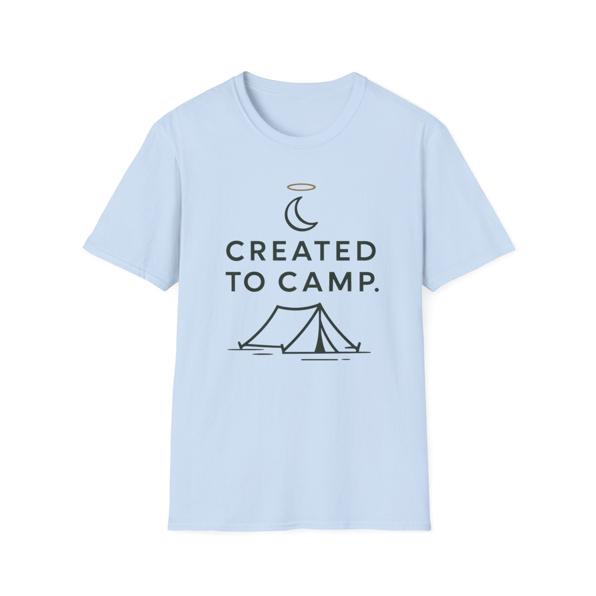 Created to Camp T-Shirt — Minimalist Camping Graphic Tee