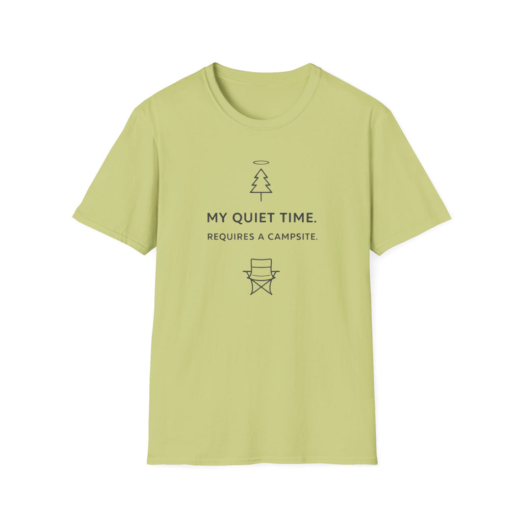 My Quiet Time. Requires A Campsite Funny Outdoor Hiking Camping T-Shirt Designed For The Faithful
