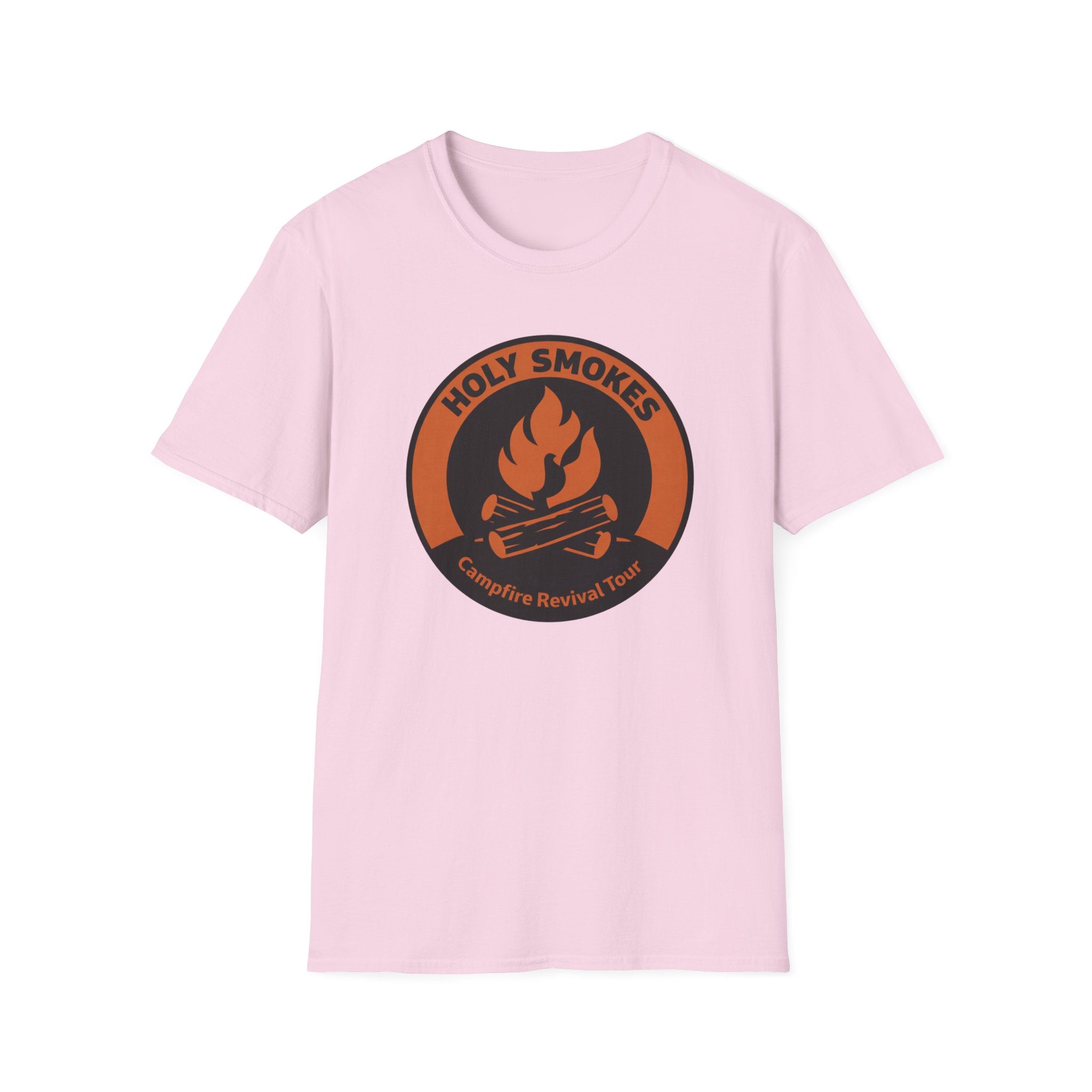 Holy Smokes Campfire Revival Tour Outdoor Camping Hiking T-Shirt Designed For The Faithful