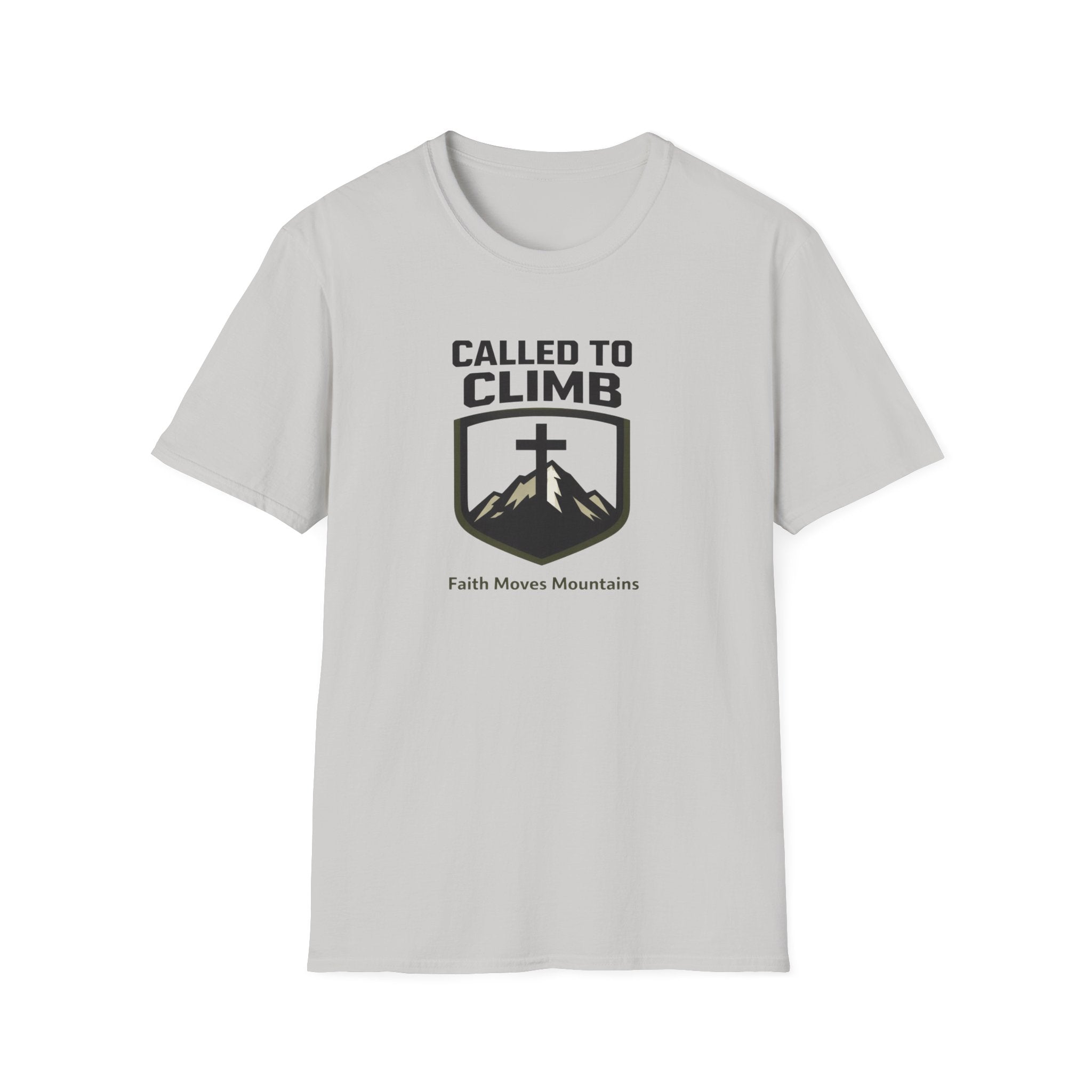 Called To Climb Faith Moves Mountains Hiking Camping T-Shirt Designed For The Faithful
