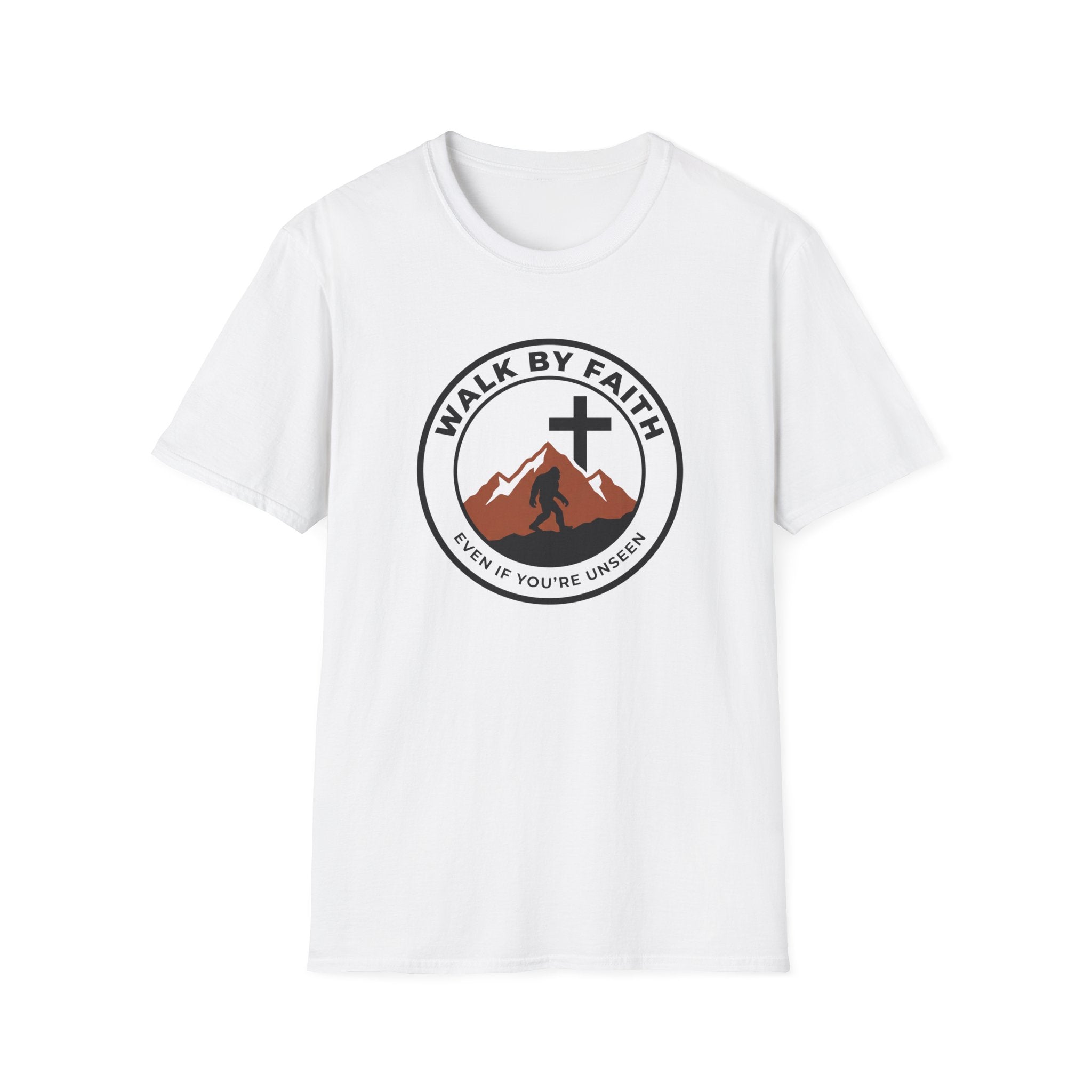 Walk By Faith Even If You're Unsee Bigfoot Outdoor Hiking Camping T-Shirt Designed For The Faithful