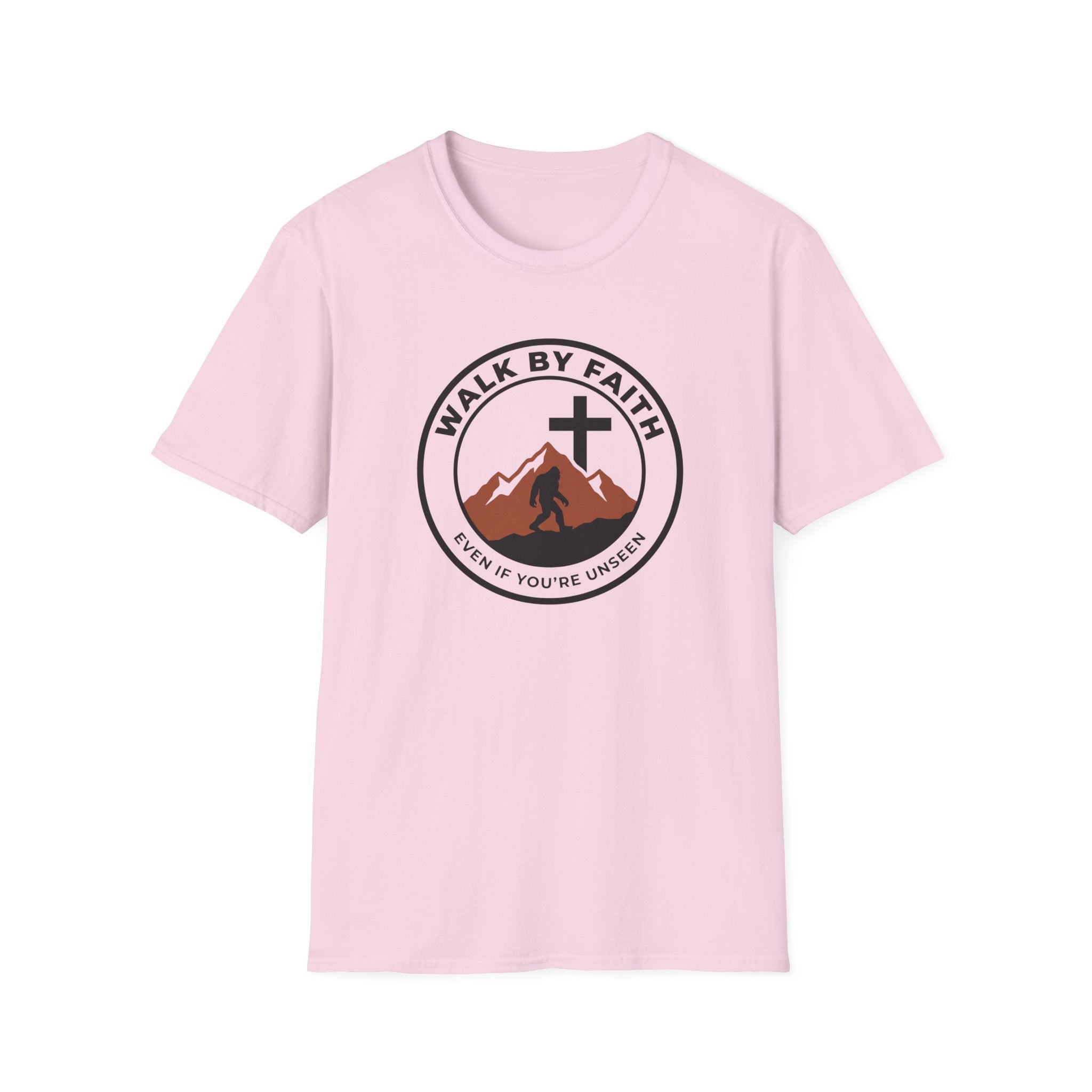 Walk By Faith Even If You're Unsee Bigfoot Outdoor Hiking Camping T-Shirt Designed For The Faithful