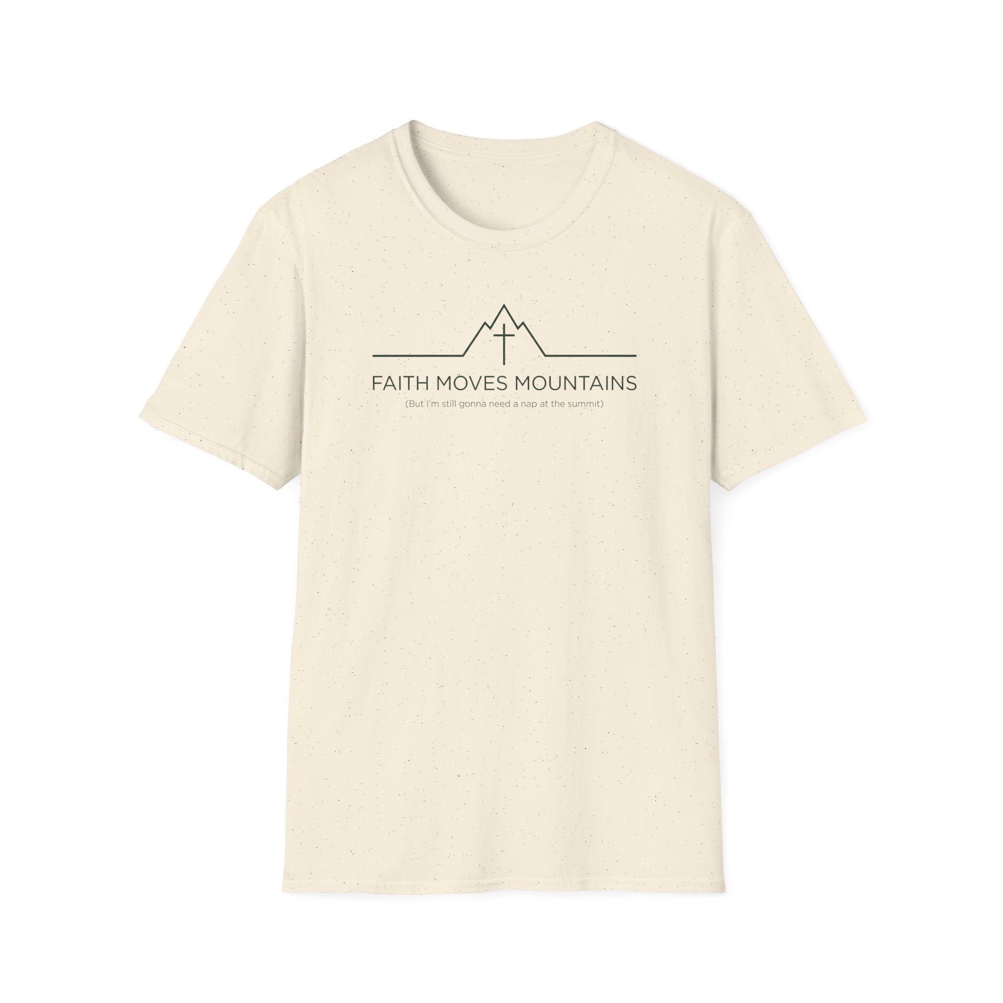 Faith Moves Mountains Outdoor Hiking Camping Fun T-Shirt Designed For The Faithful