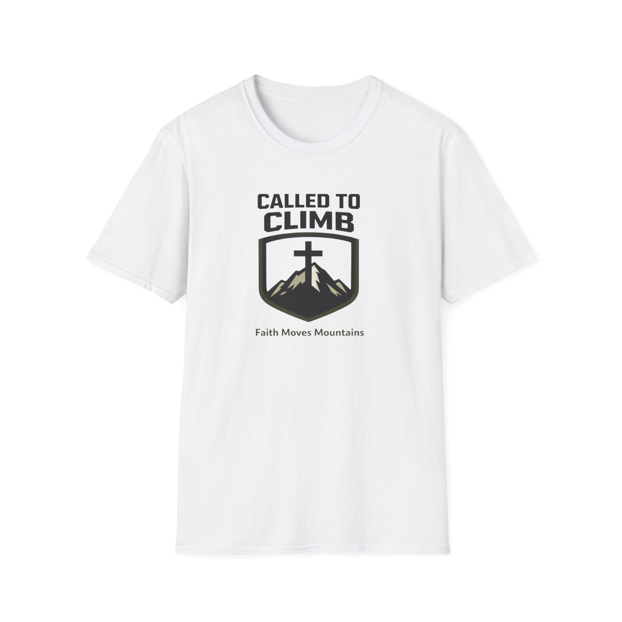 Called To Climb Faith Moves Mountains Hiking Camping T-Shirt Designed For The Faithful