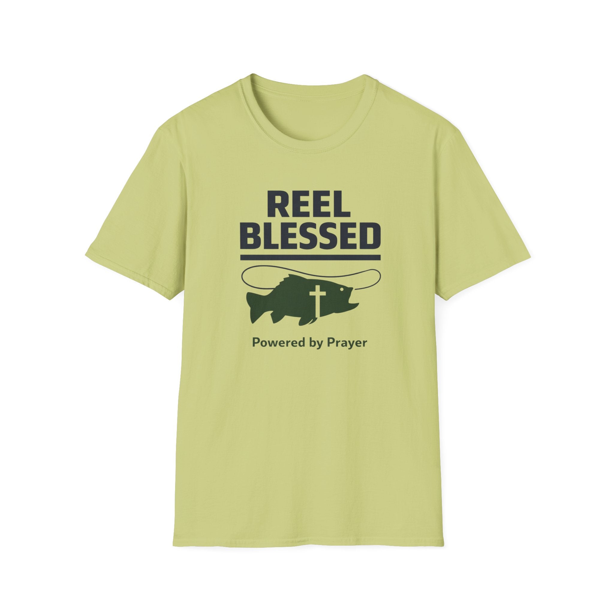 Reel Blessed Powered By Prayer Outdoor Camping Fishing T-Shirt Designed For The Faithful