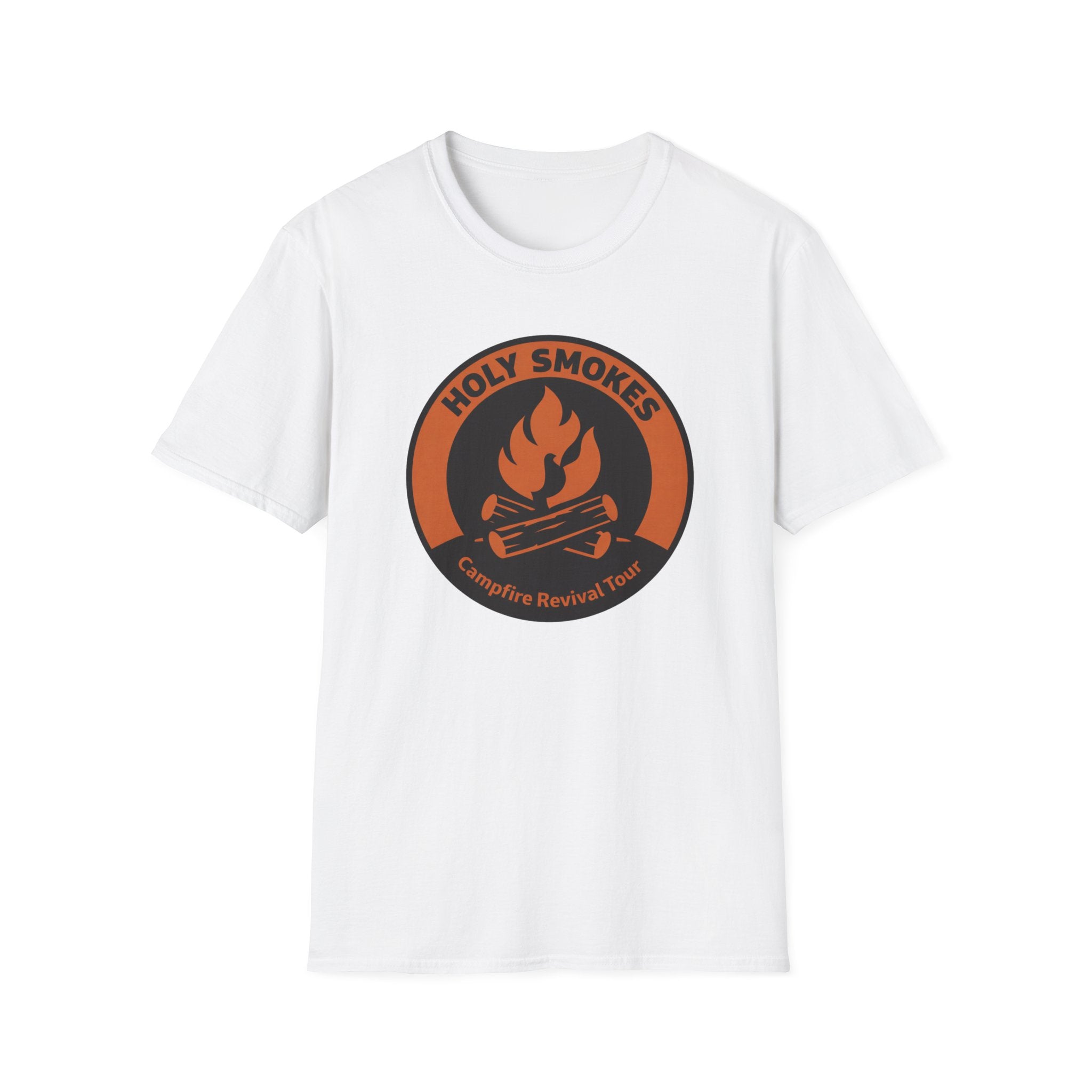 Holy Smokes Campfire Revival Tour Outdoor Camping Hiking T-Shirt Designed For The Faithful