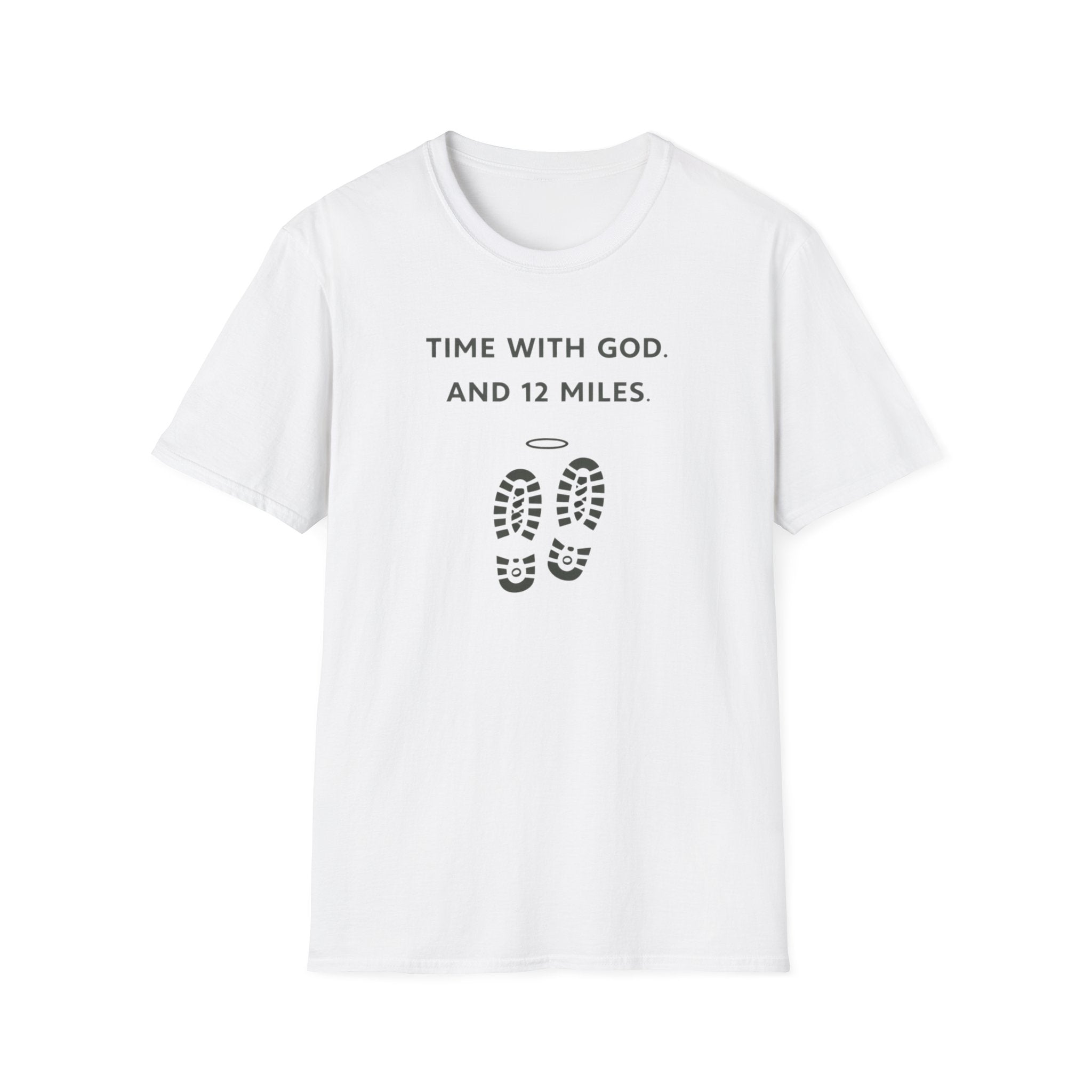 Time With God and 12 Miles Outdoor Hiking Camping T-Shirt Designed For The Faithful