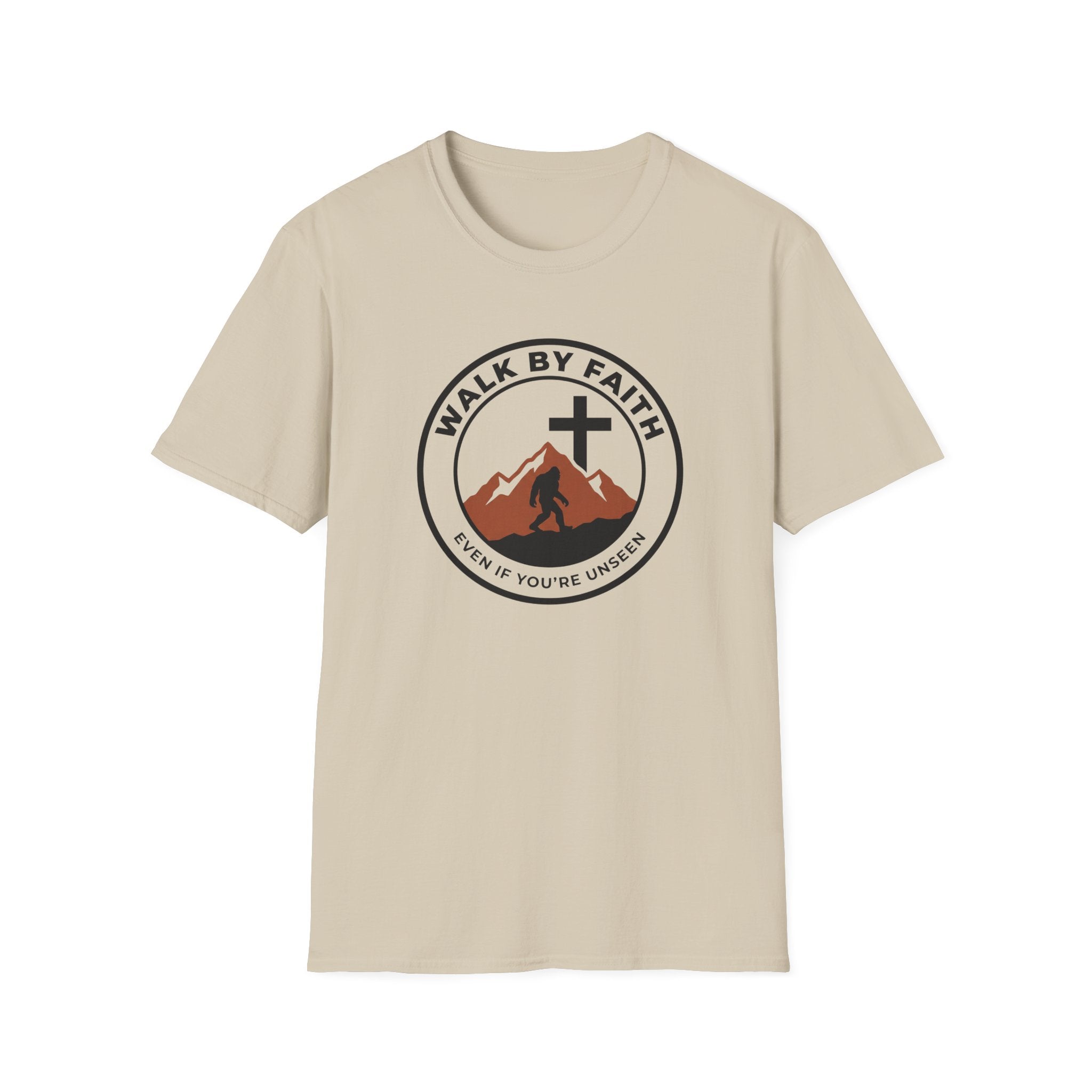 Walk By Faith Even If You're Unsee Bigfoot Outdoor Hiking Camping T-Shirt Designed For The Faithful