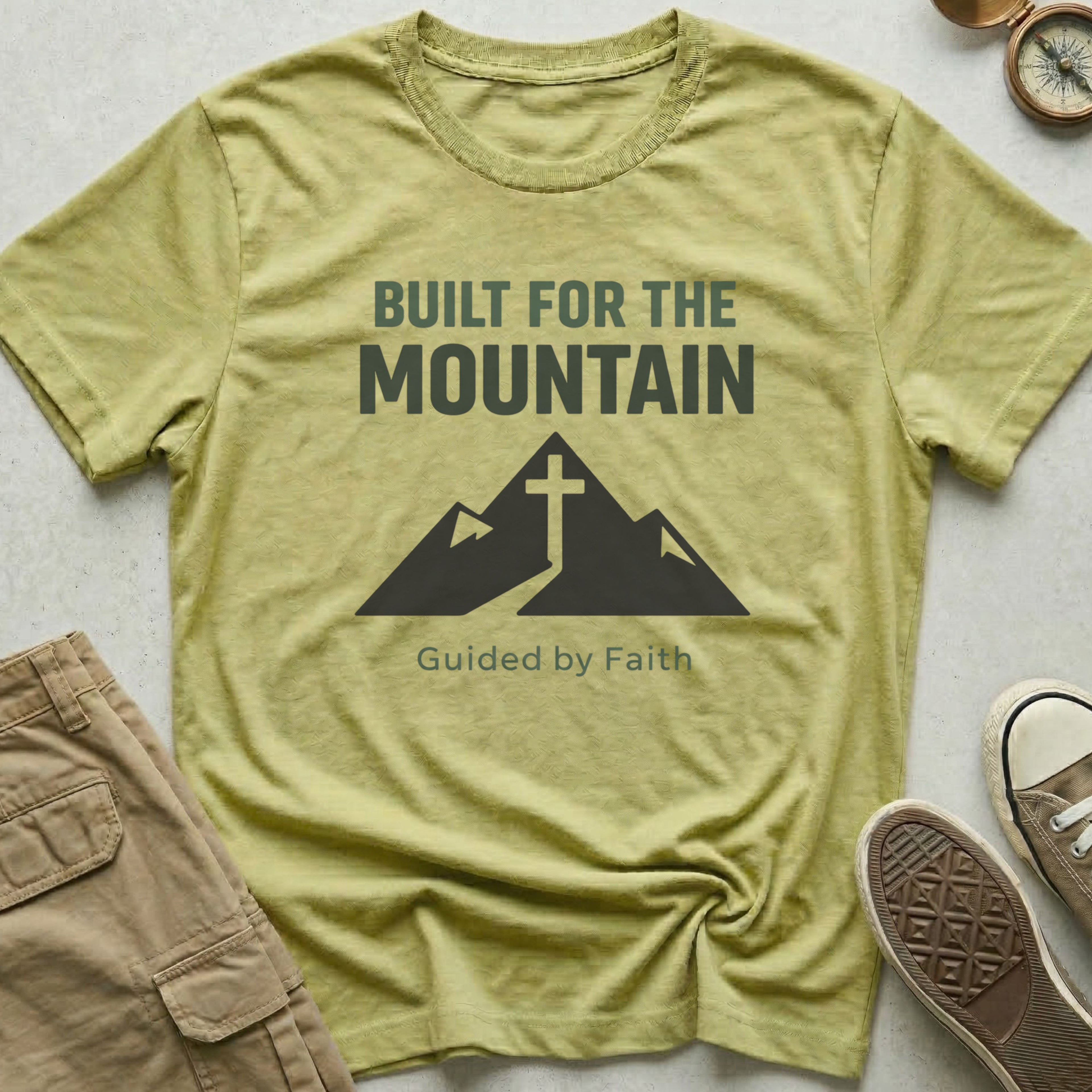 Built For The Mountain Guided By Faith Outdoor T-Shirt