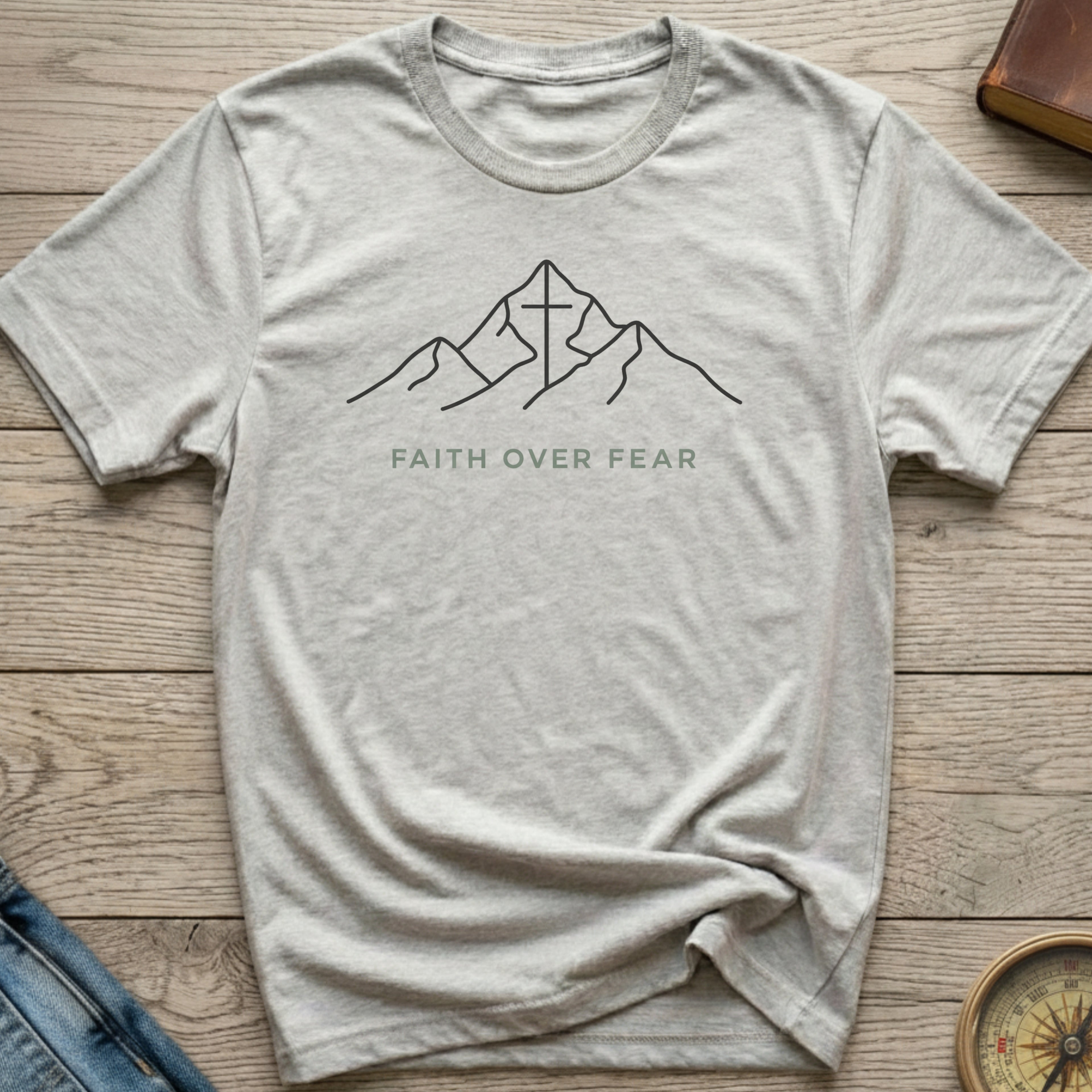 Faith Over Fear Hiking Camping T-Shirt